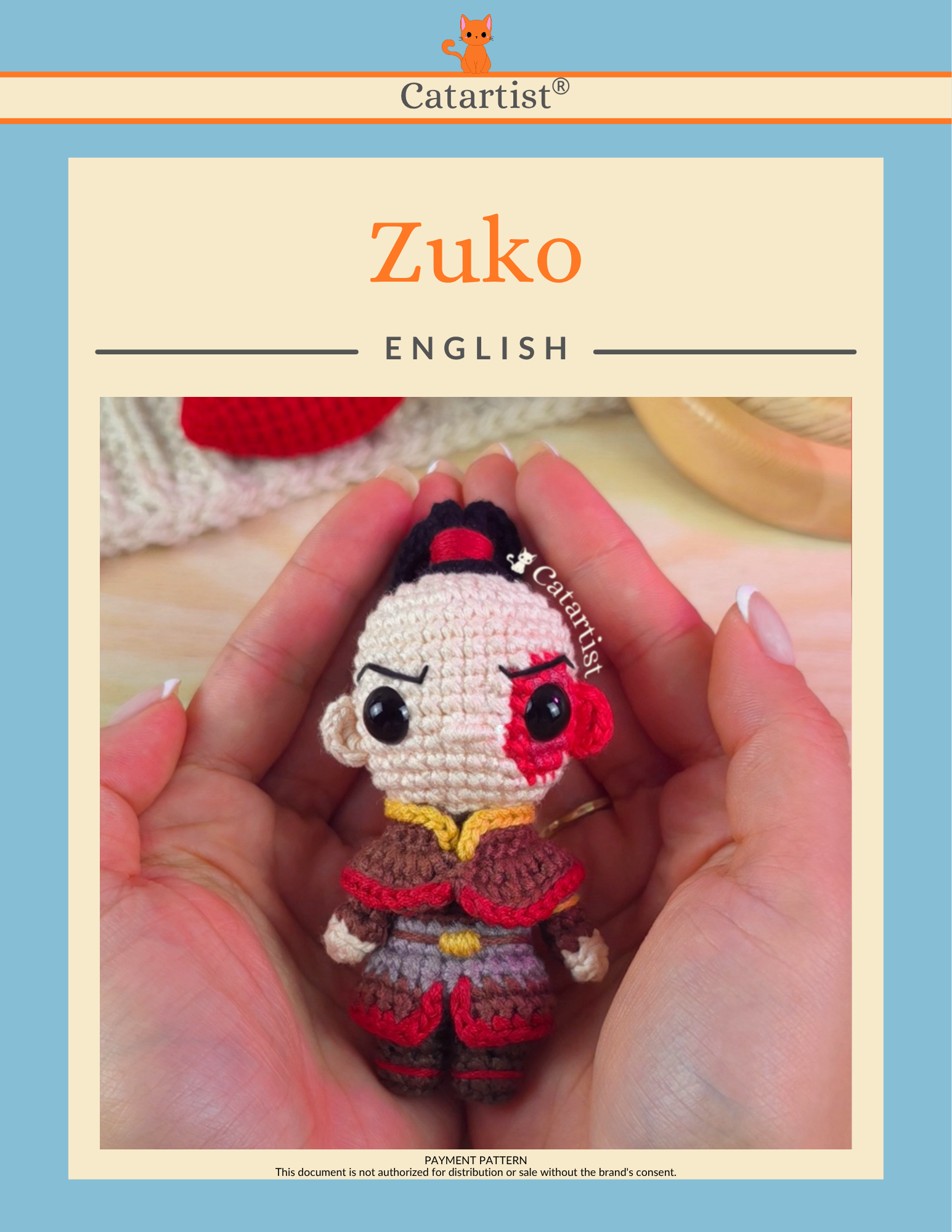 Zuko CROCHET PATTERN - Amigurumi - PDF - English