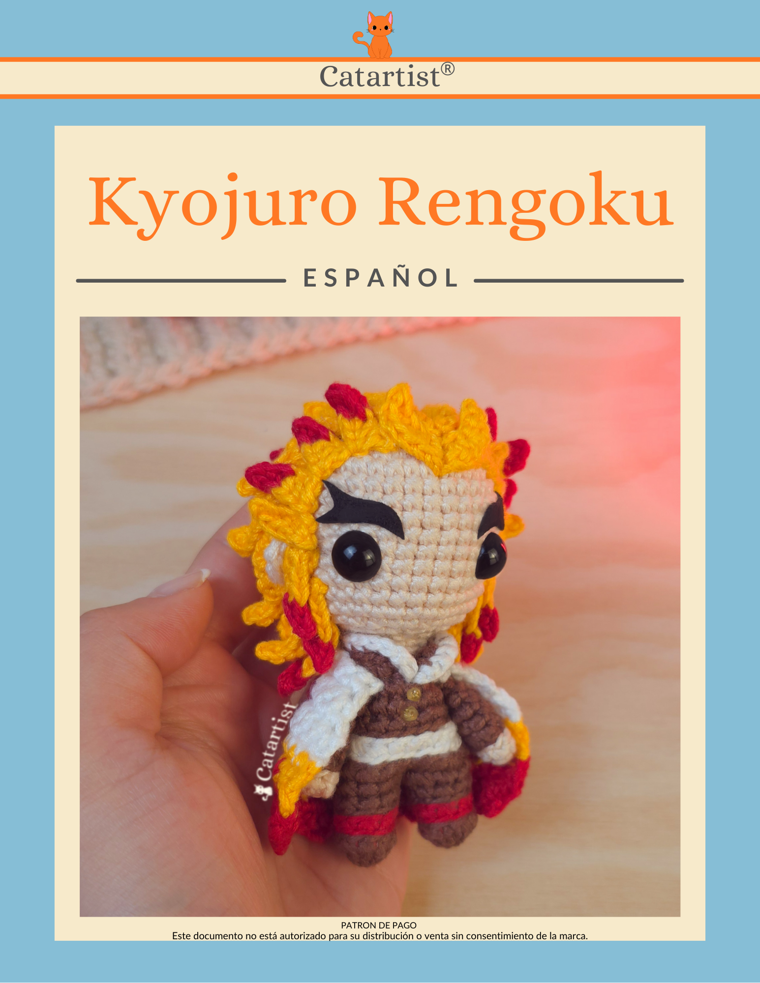 Kyojuro Rengoku CROCHET PATTERN - Amigurumi - PDF - Español