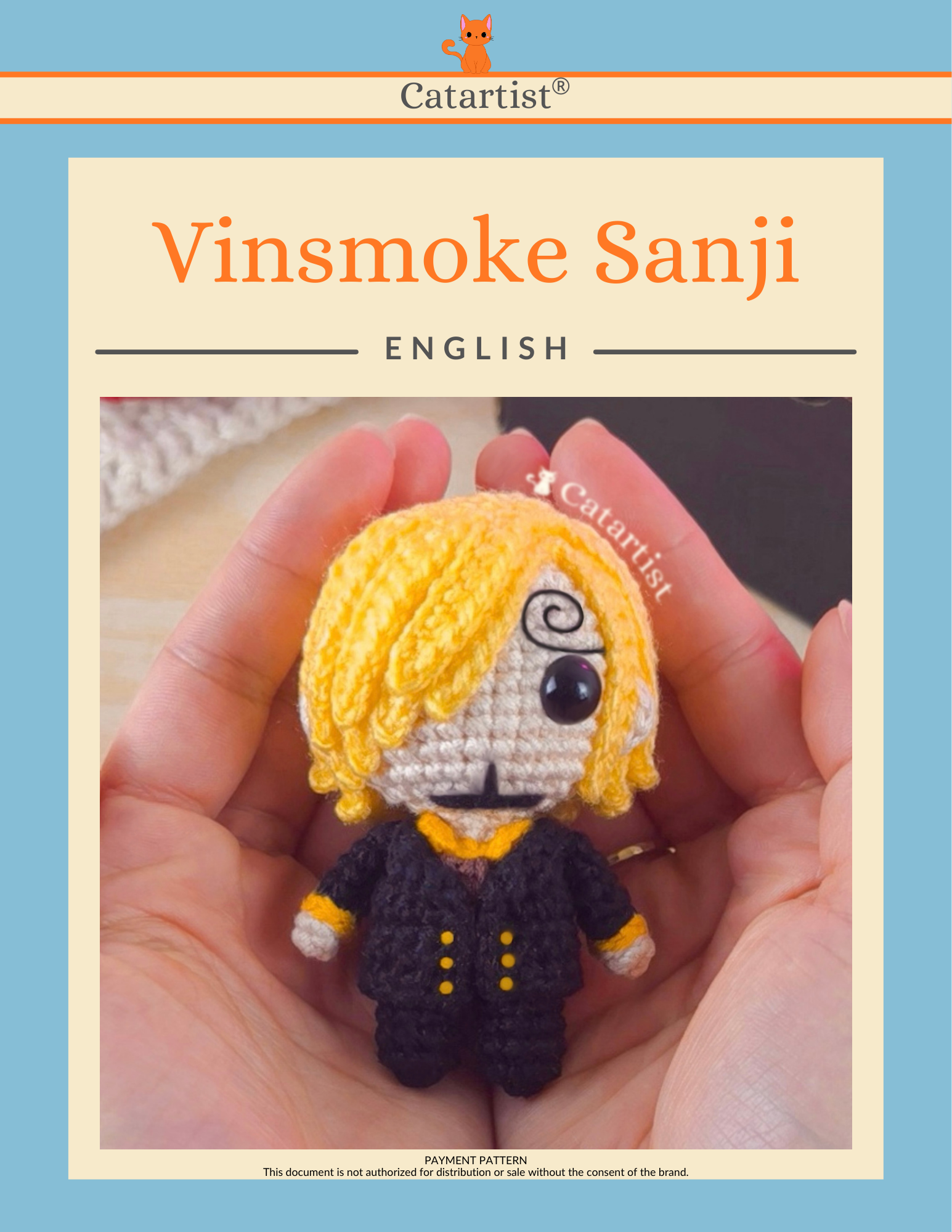 Sanji CROCHET PATTERN - Amigurumi - PDF - English