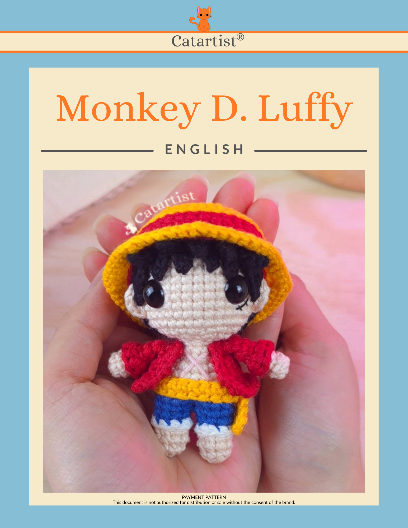 Monkey D. Luffy CROCHET PATTERN - Amigurumi - PDF - English