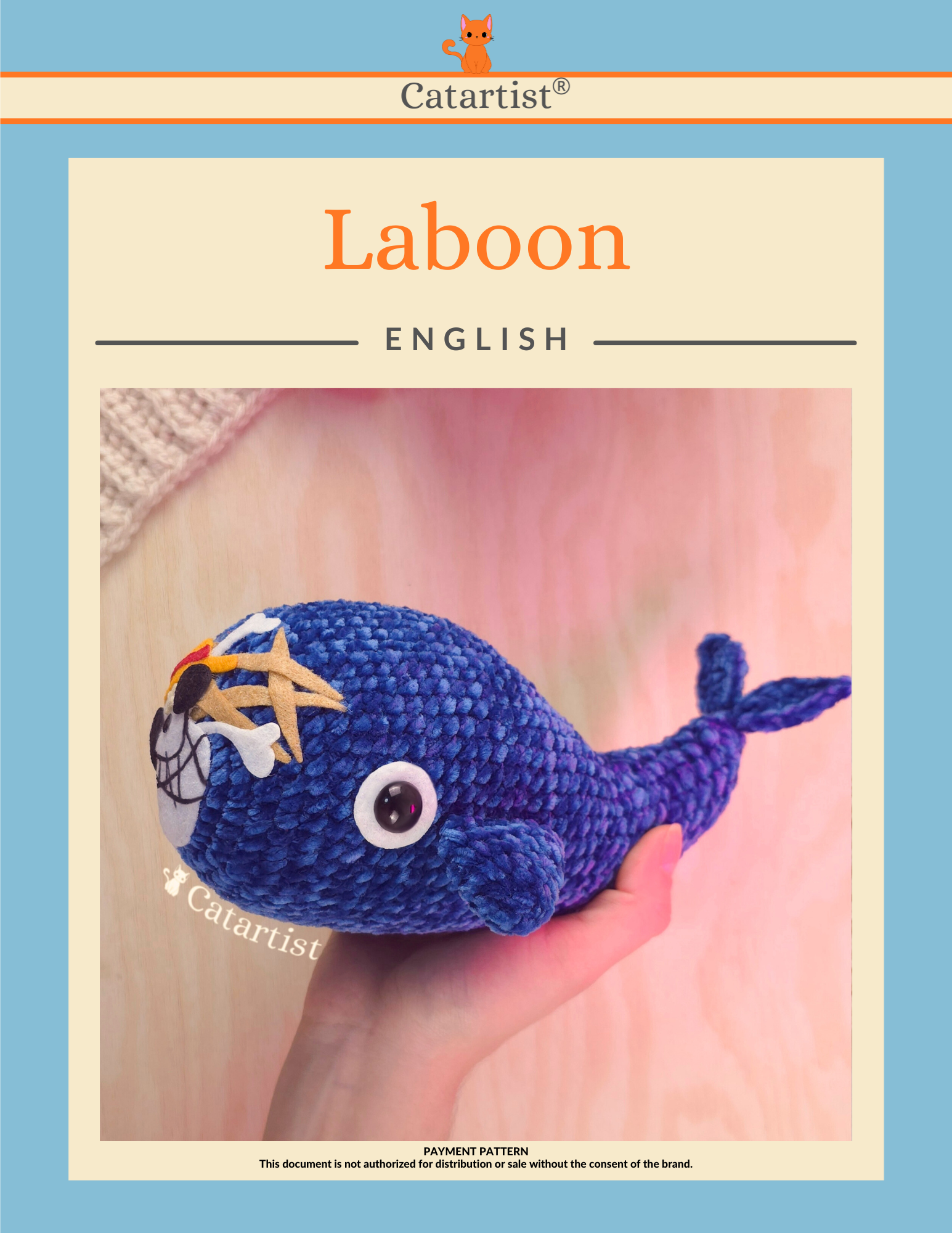 Jumbo Laboon CROCHET PATTERN - Amigurumi - PDF - English