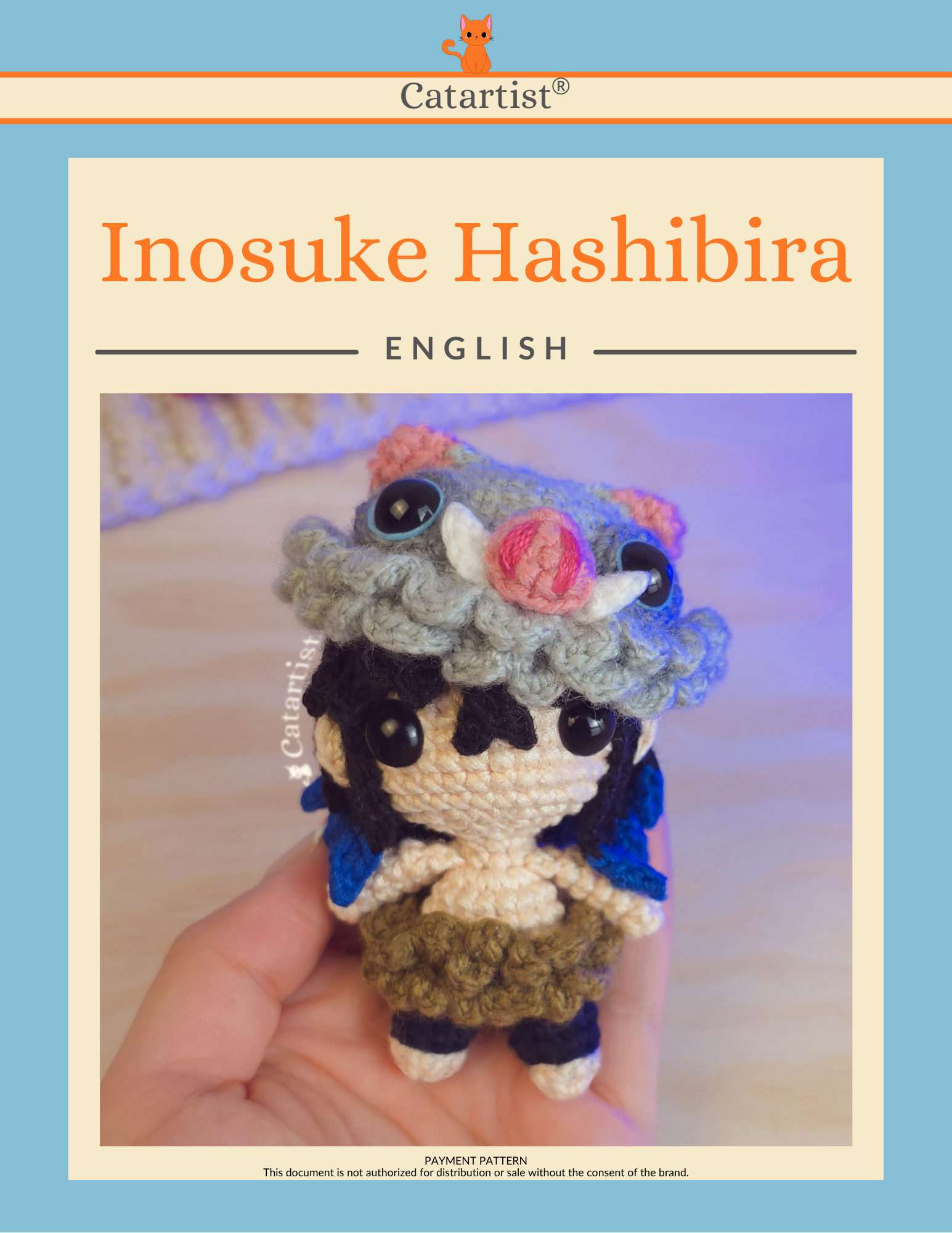 Inosuke Hashibira CROCHET PATTERN - Amigurumi - PDF - English