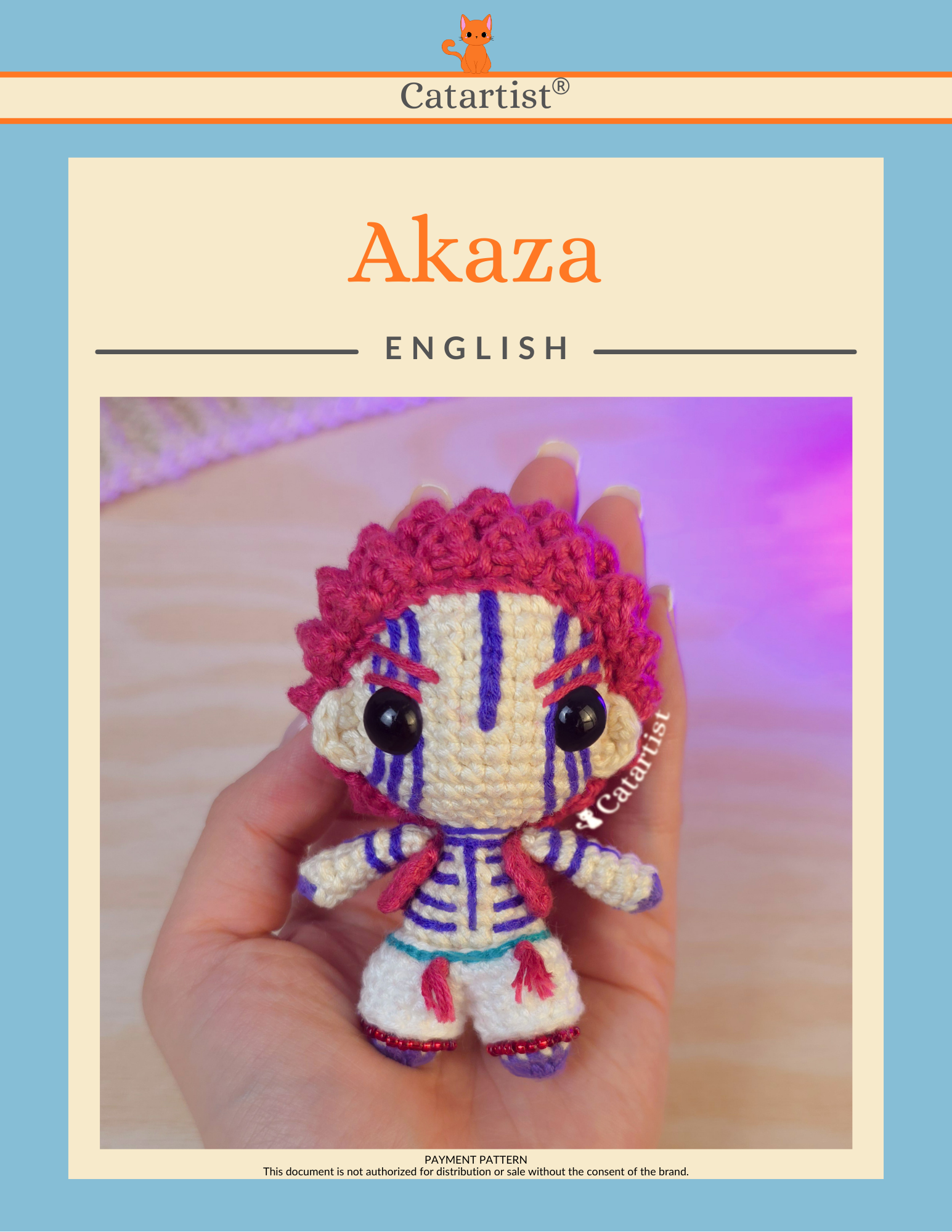 Akaza CROCHET PATTERN - Amigurumi - PDF - English