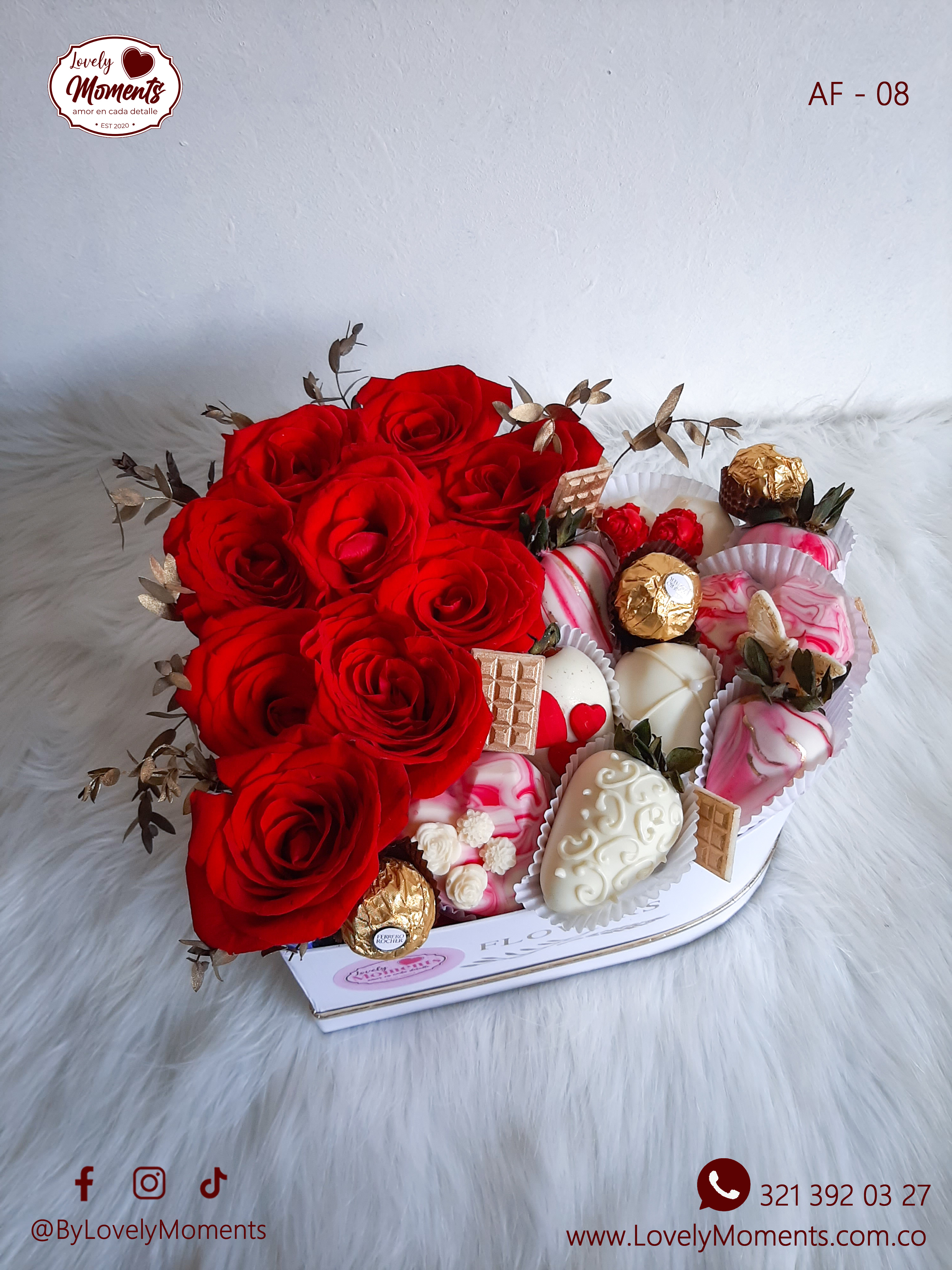Caja de Flores Bella | Floristería Lovely Moments Pereira