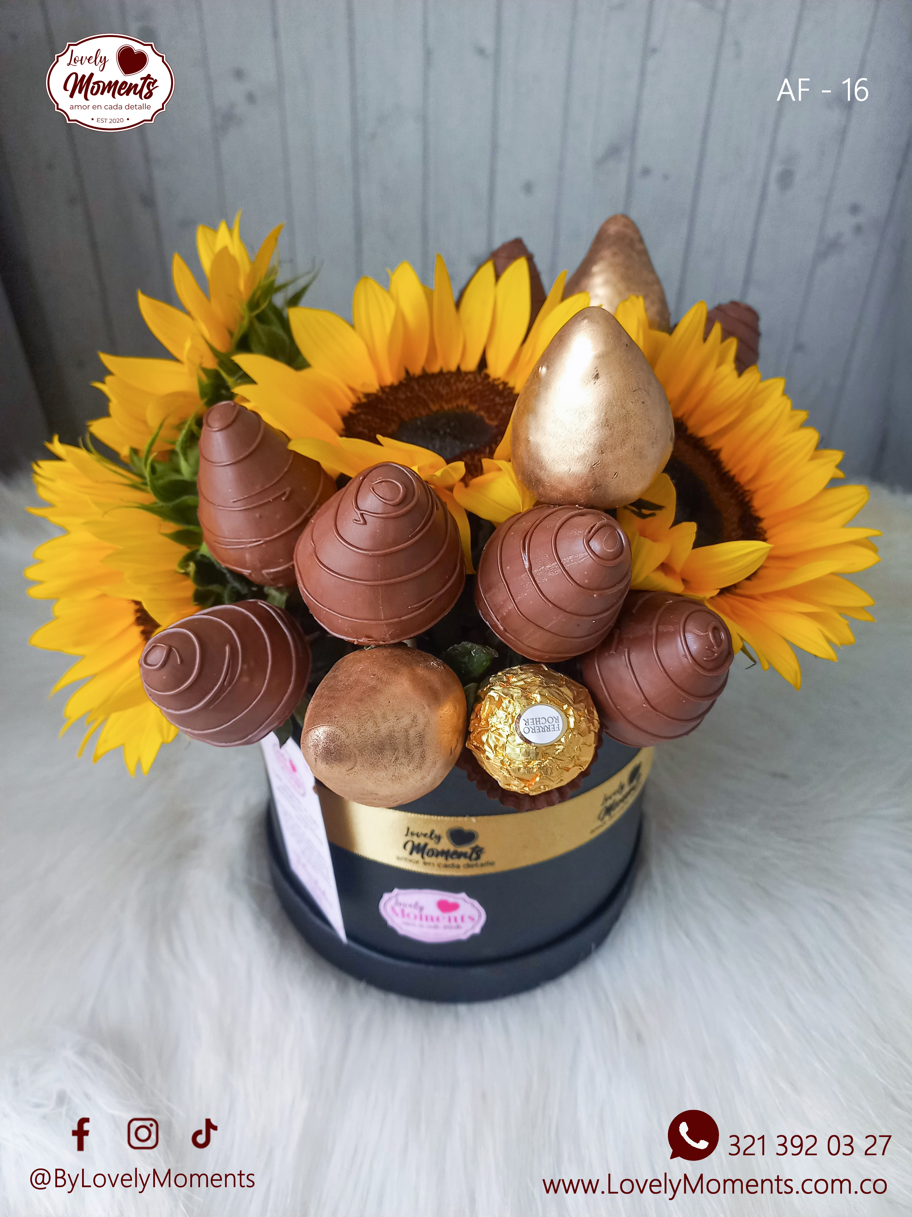 Arreglo Floral en Caja de Lujo Sol | Floristería Pereira Teléfono 3213920327