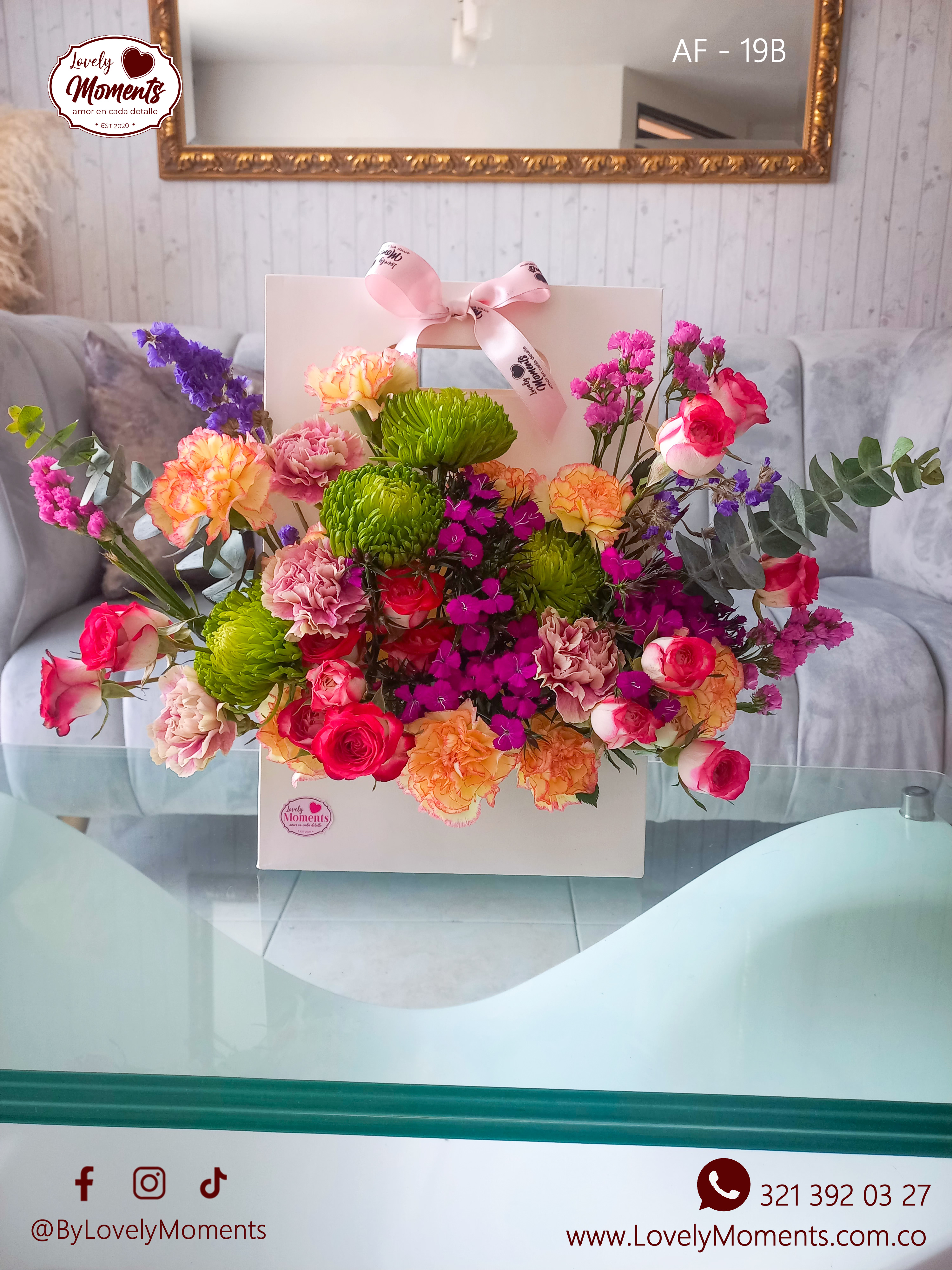 Canasta de Flores de Lujo Romance | Flores para regalo en Pereira Dosquebradas
