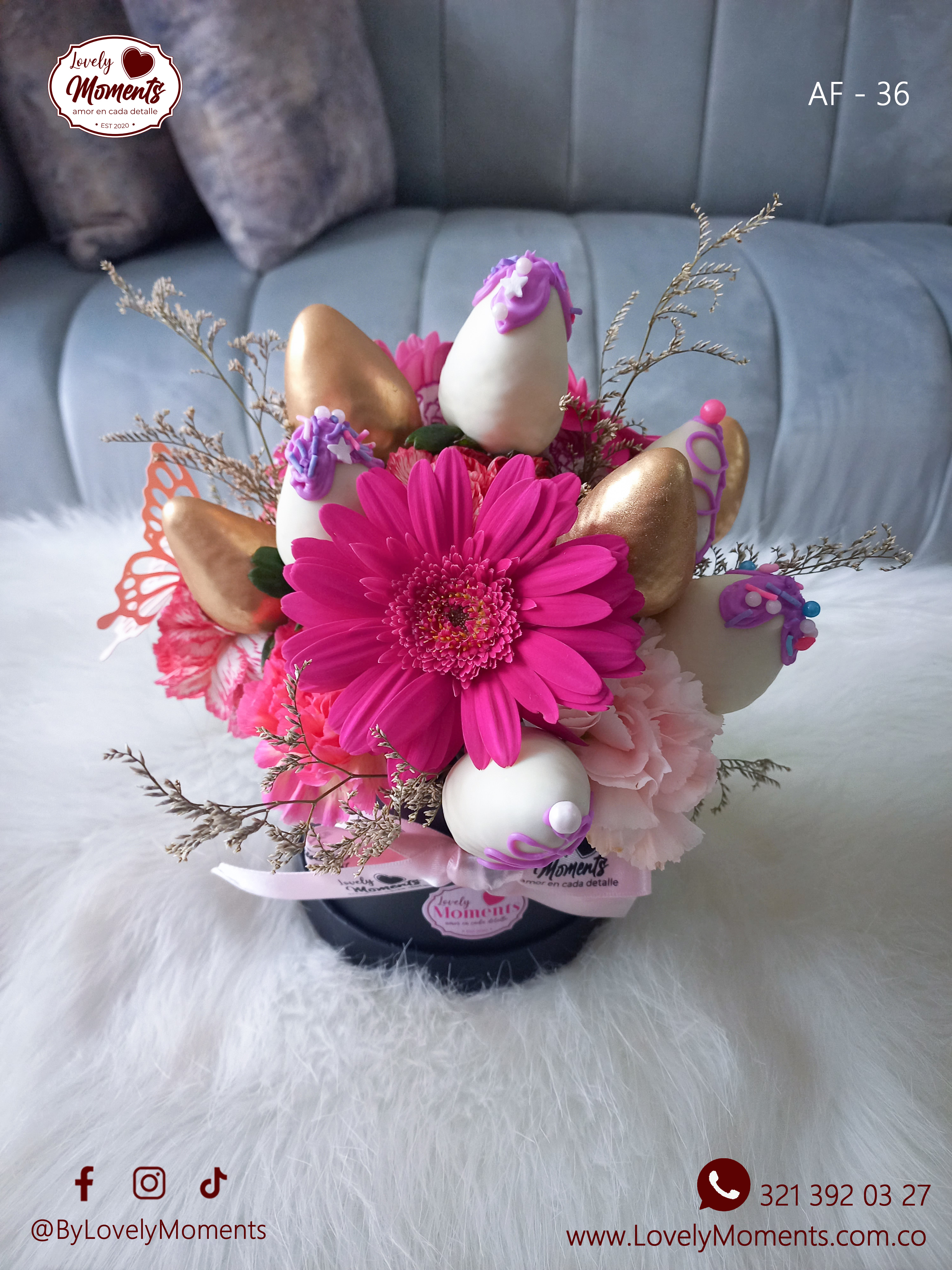 Caja de flores y Chocolates Bonita | Arreglo Floral Pereira
