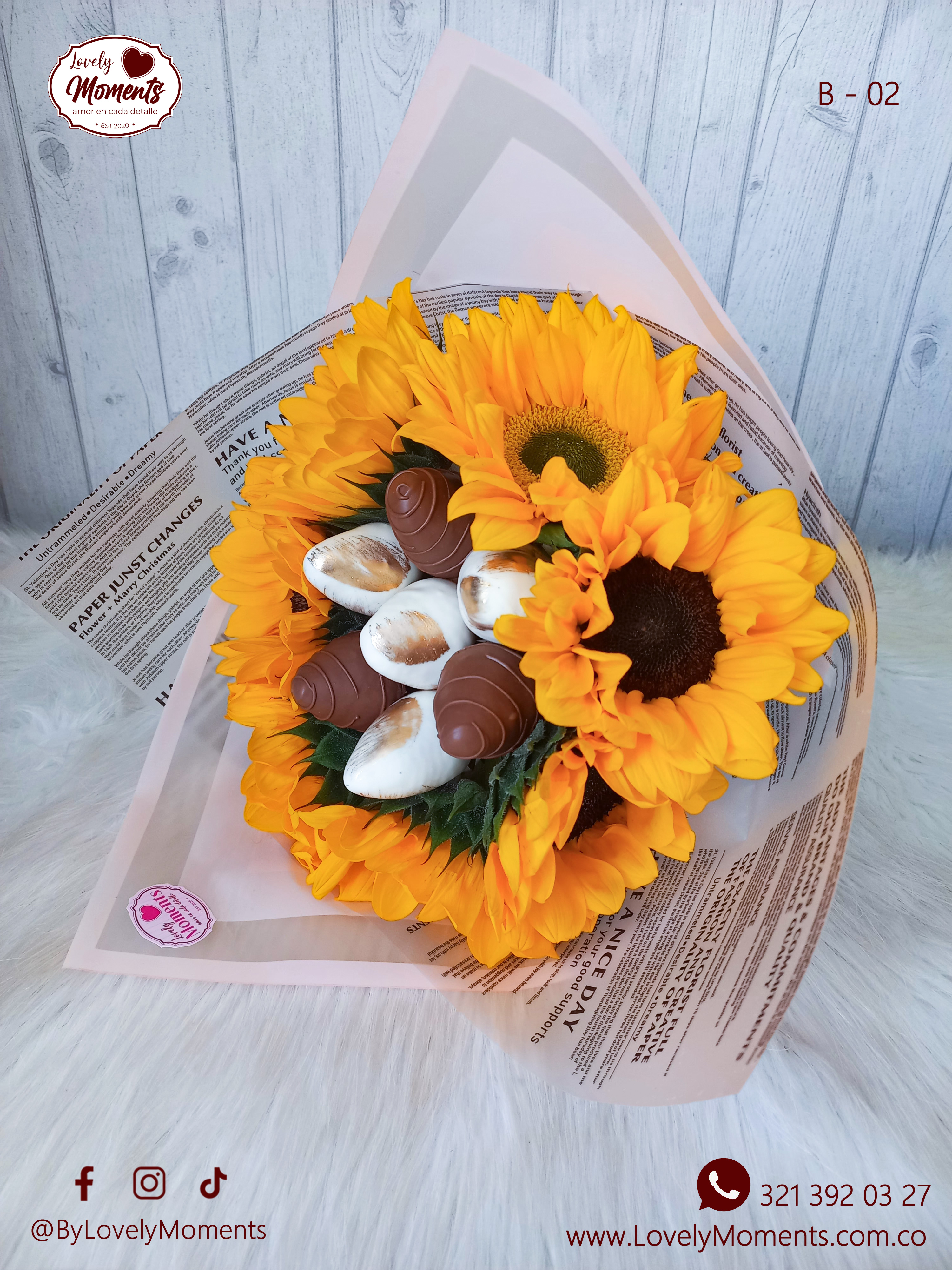 Bouquet de Girasoles y Fresas Euforia | Ramo de Girasoles y Fresas