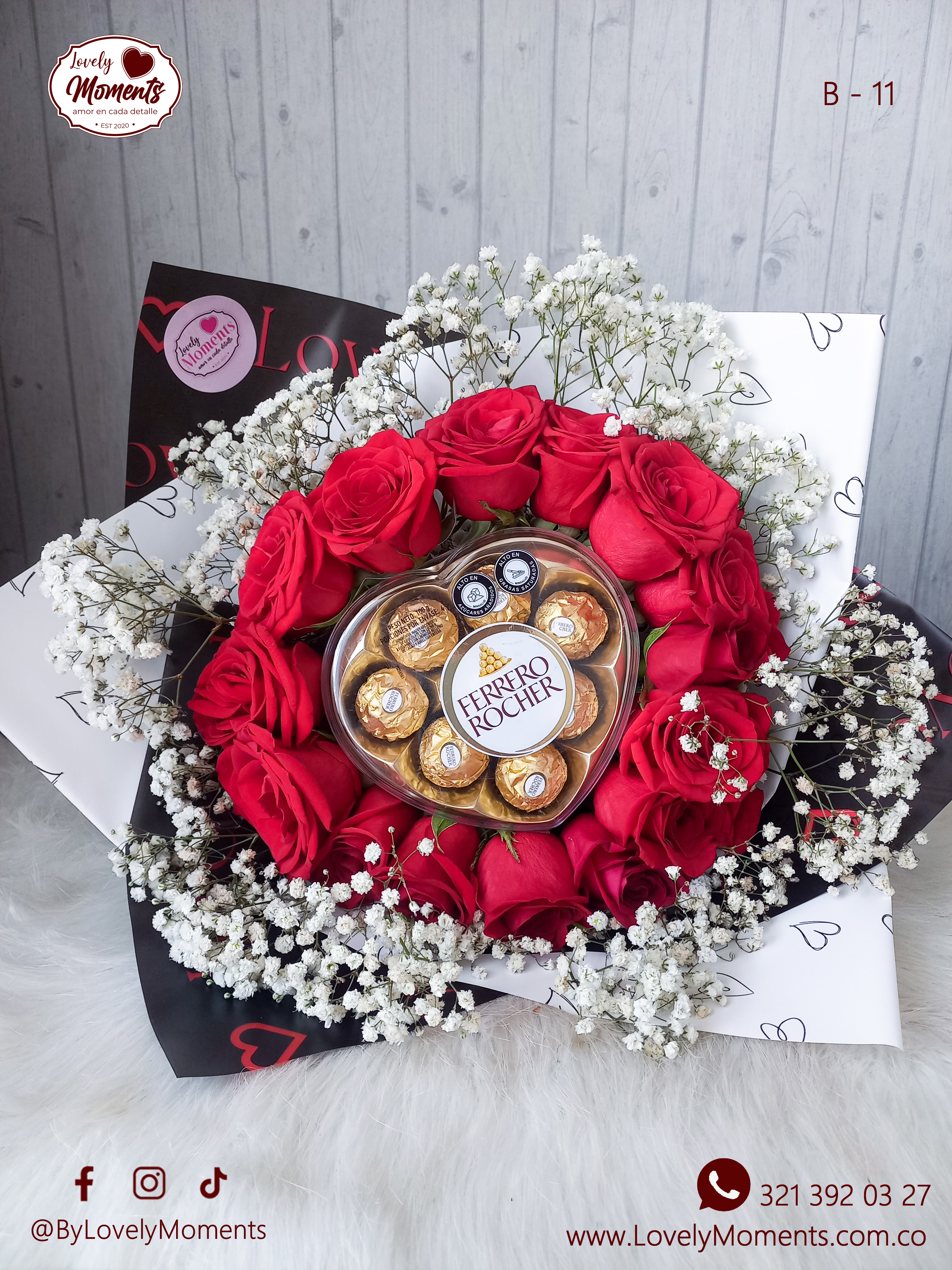 Bouquet de rosas Love | Arreglos con Rosas Pereira