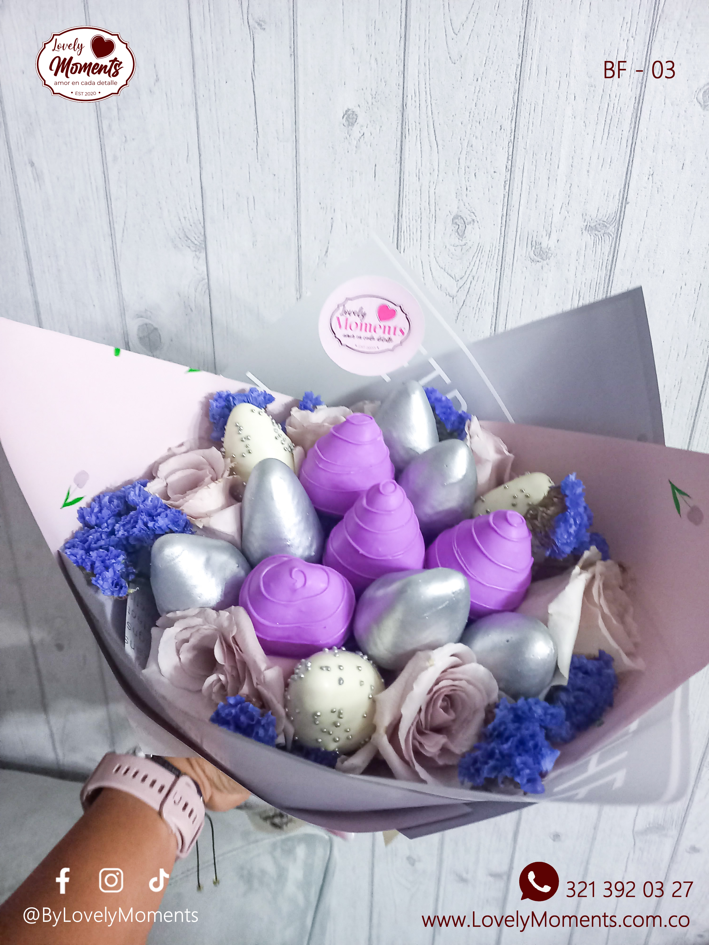 Bouquet Eden con fresas recubiertas de chocolate - Bouquet de Flores Pereira