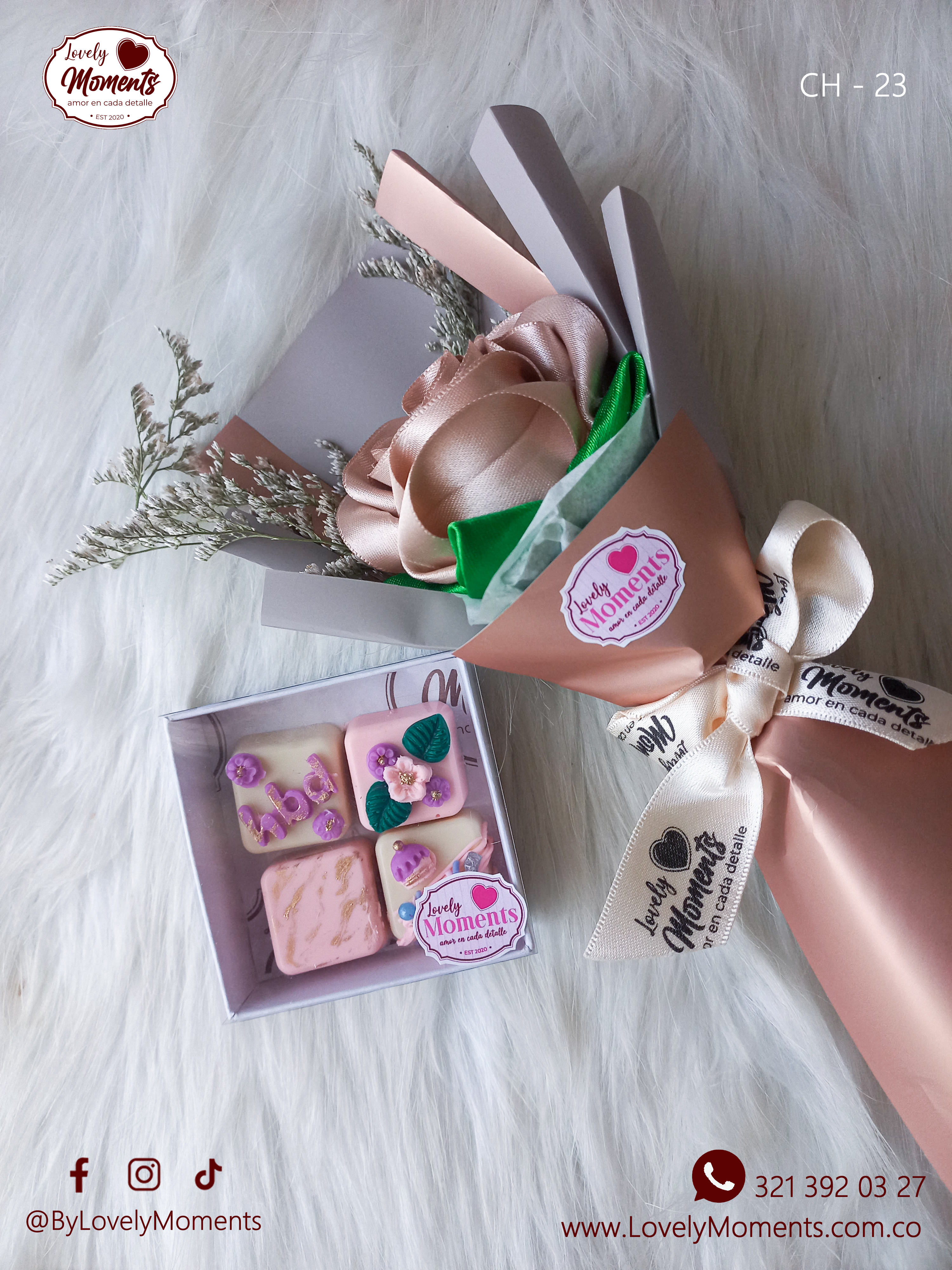 Combo Cute Chocolates mas Rosa Eterna | Regalos a domicilio en Pereira