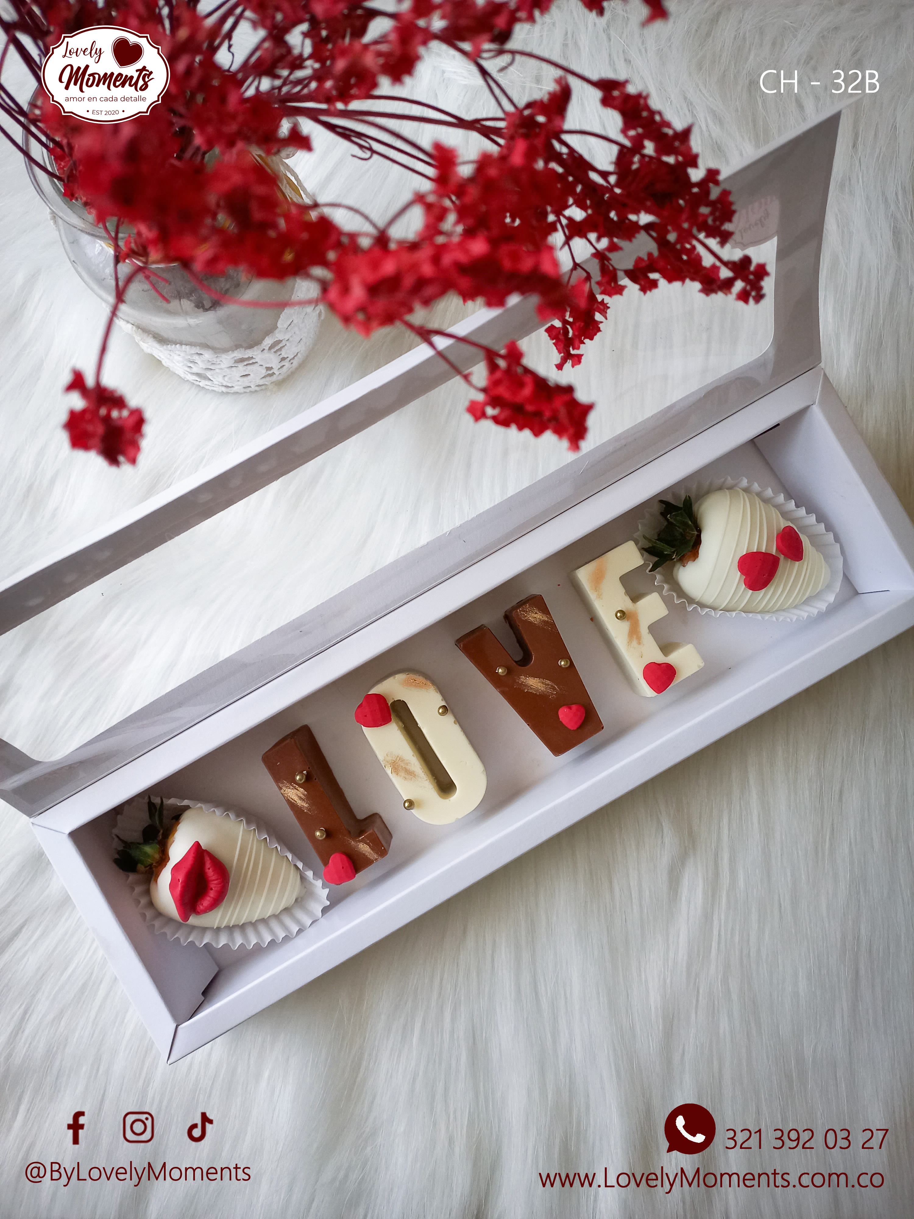 Caja regalo con mensaje o nombre de chocolate | Chocolates Finos Pereira