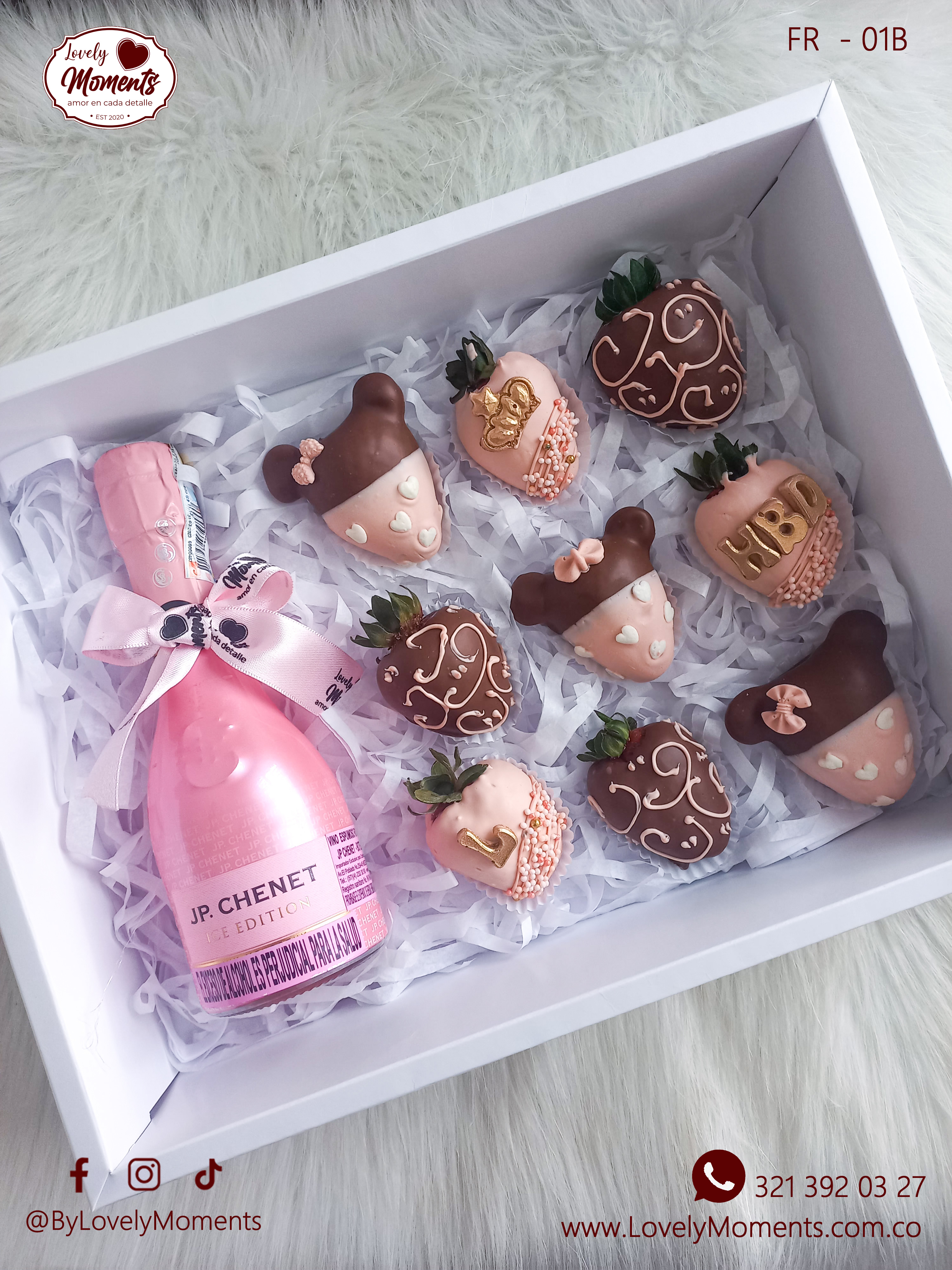 Caja de fresas recubiertas con chocolate Bombonita