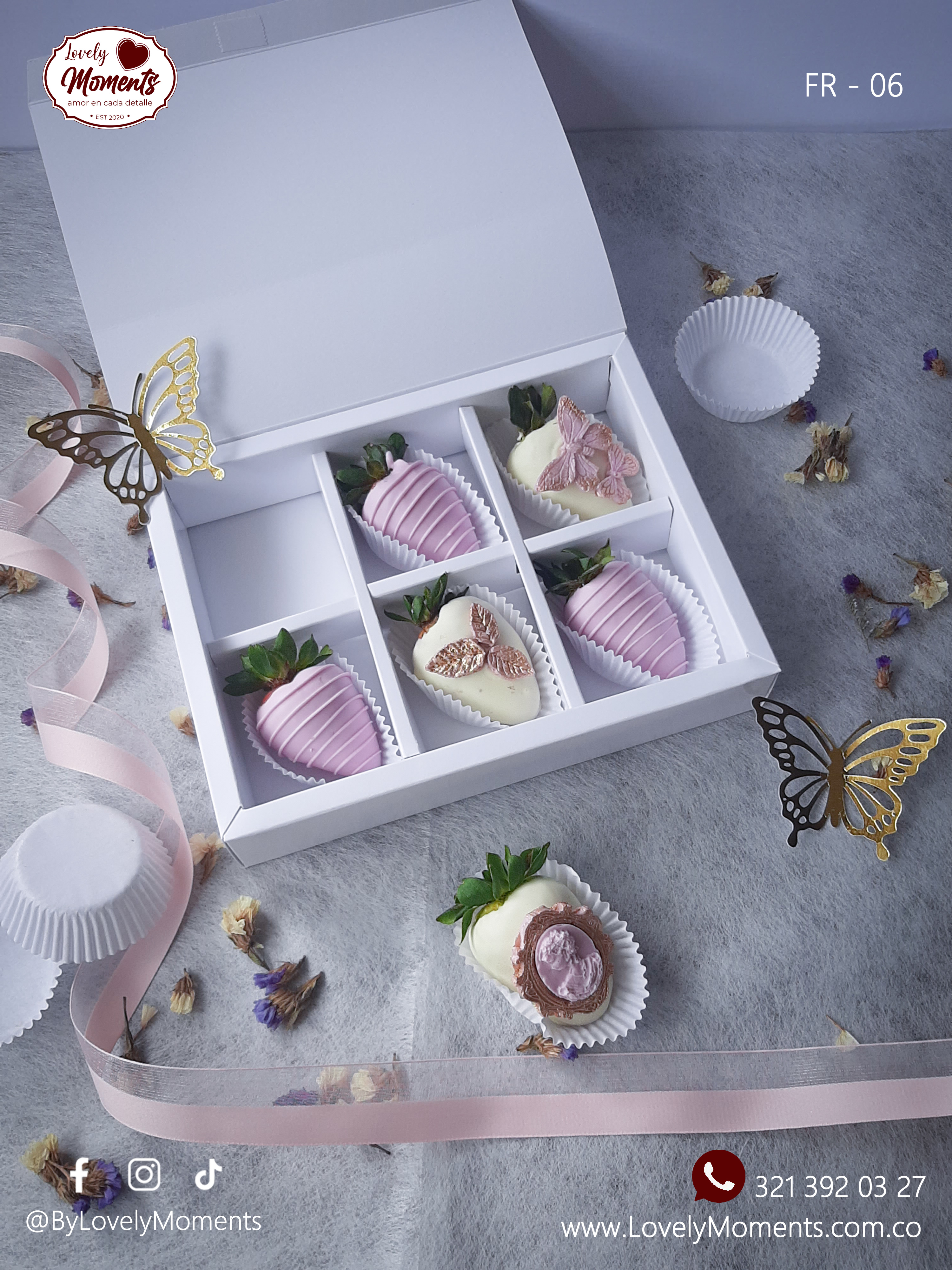 Caja de fresas recubiertas de Chocolate Poema | Regalos para enamorar