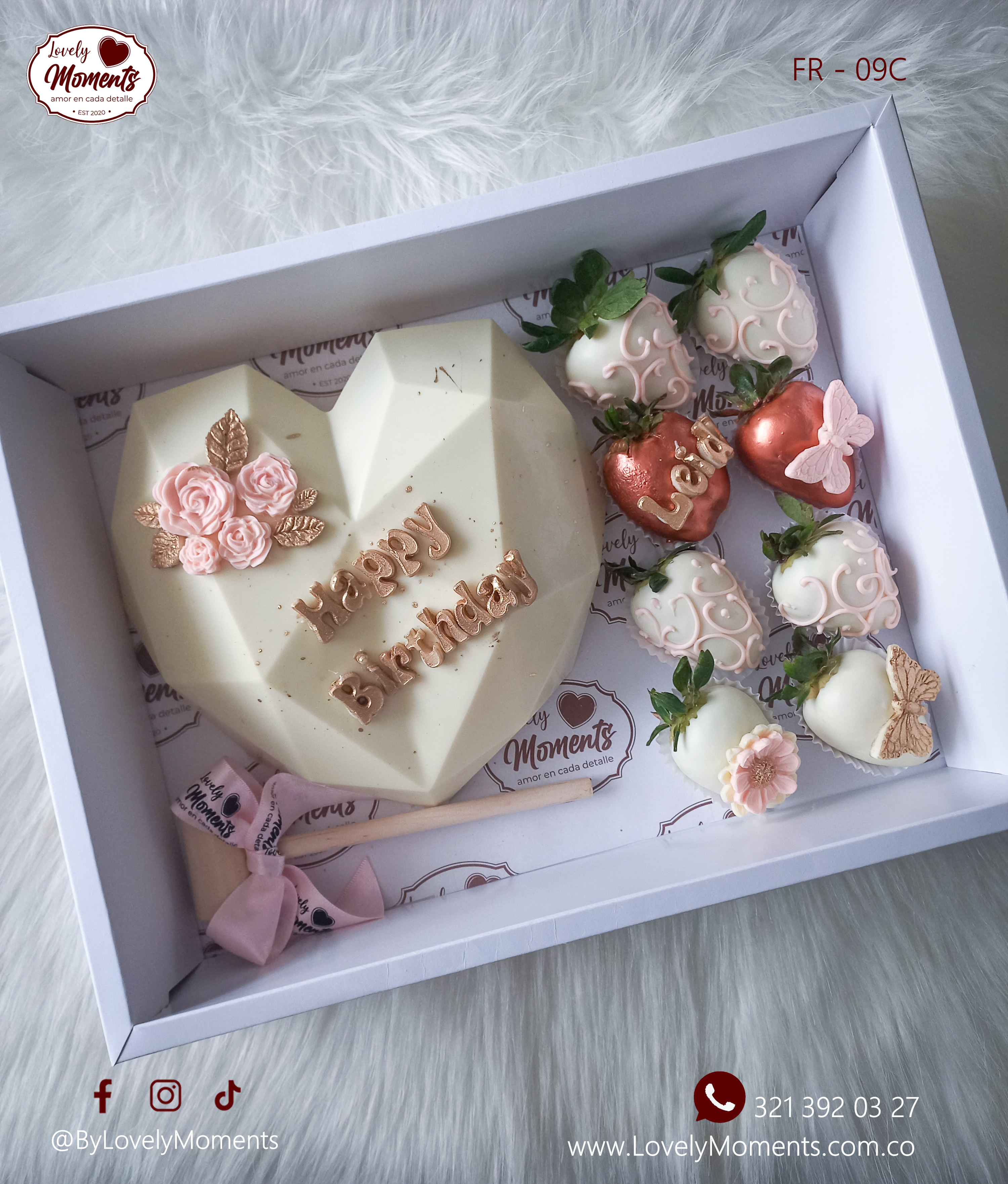 Caja Elixir de Fresas y Corazón de Chocolate | Chocolates Sorpresa