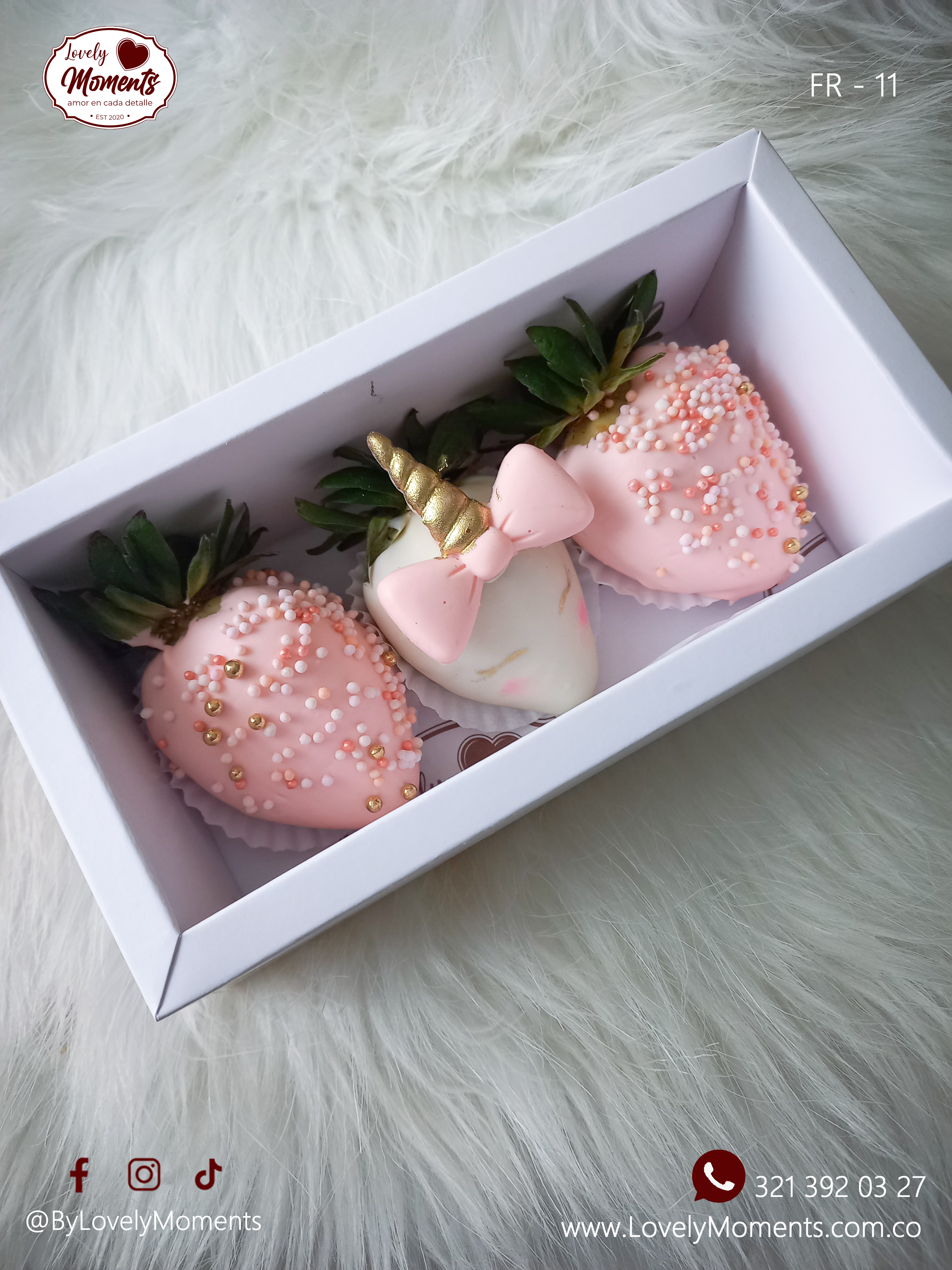 Caja Trío de Fresas recubiertas a Domicilio | Obsequios en Pereira