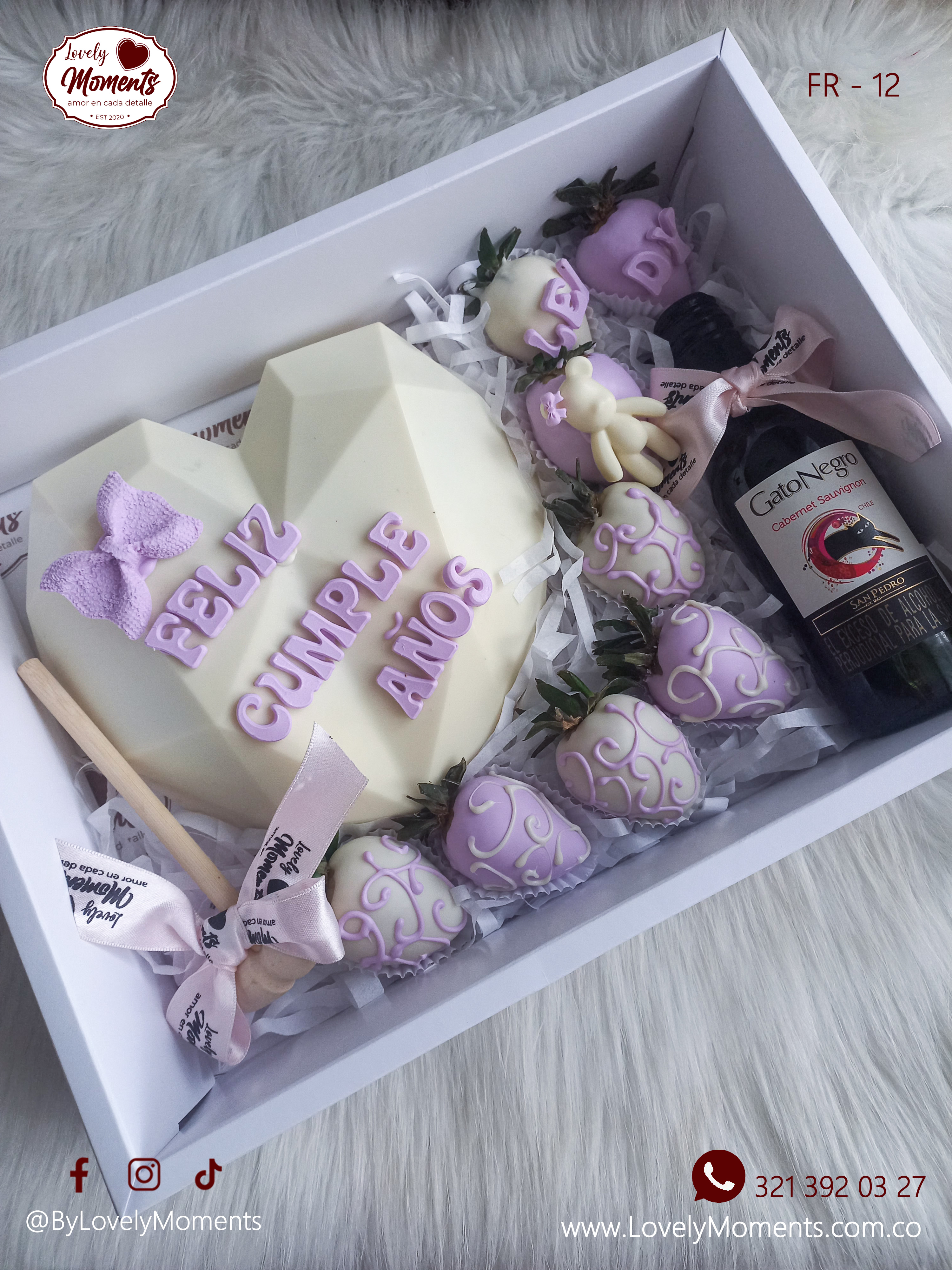 Caja Encanto de fresas recubiertas con Chocolate | Detalles Pereira