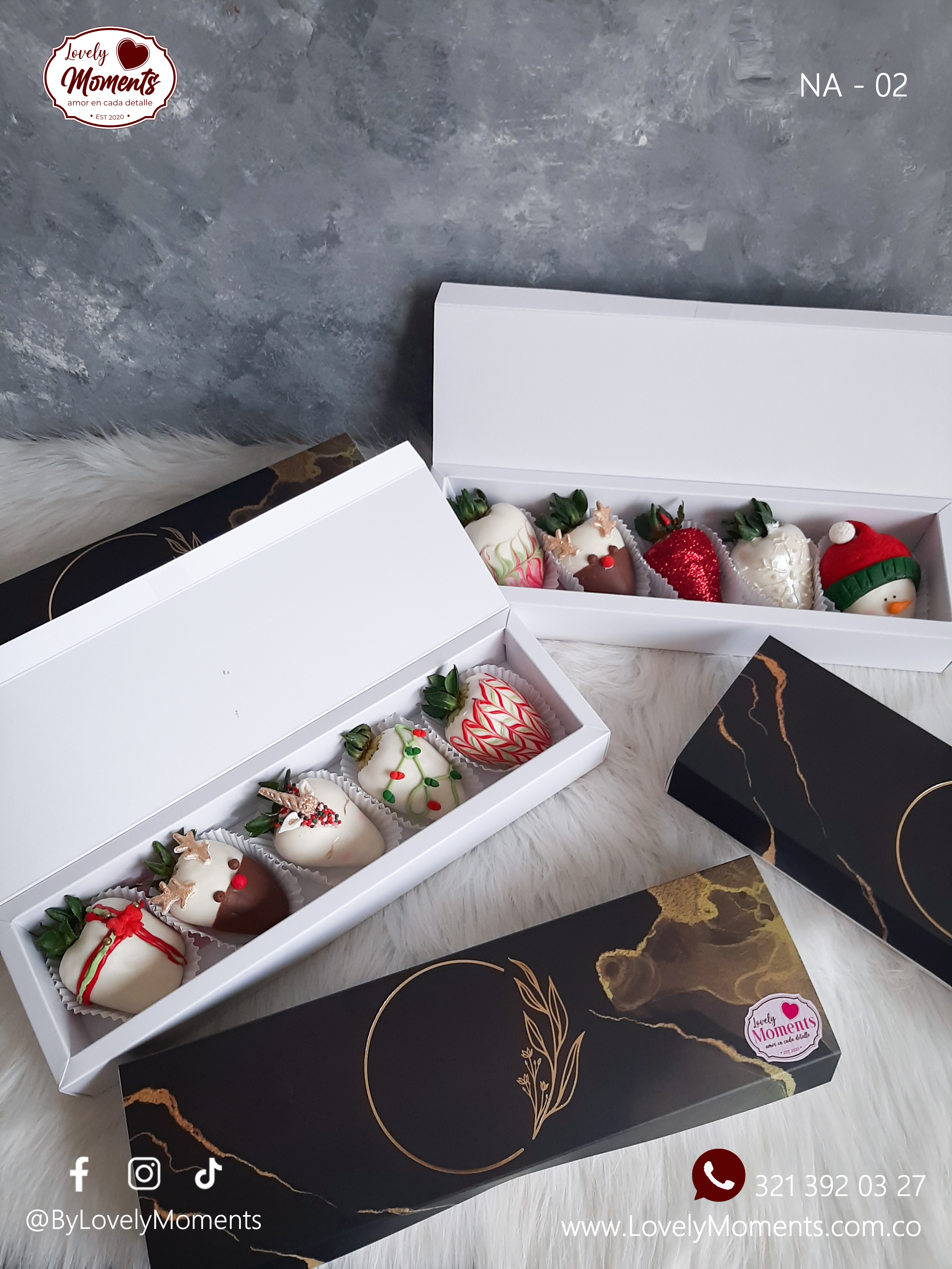 Caja Esperanza Navideña de Fresas Recubiertas con Chocolate