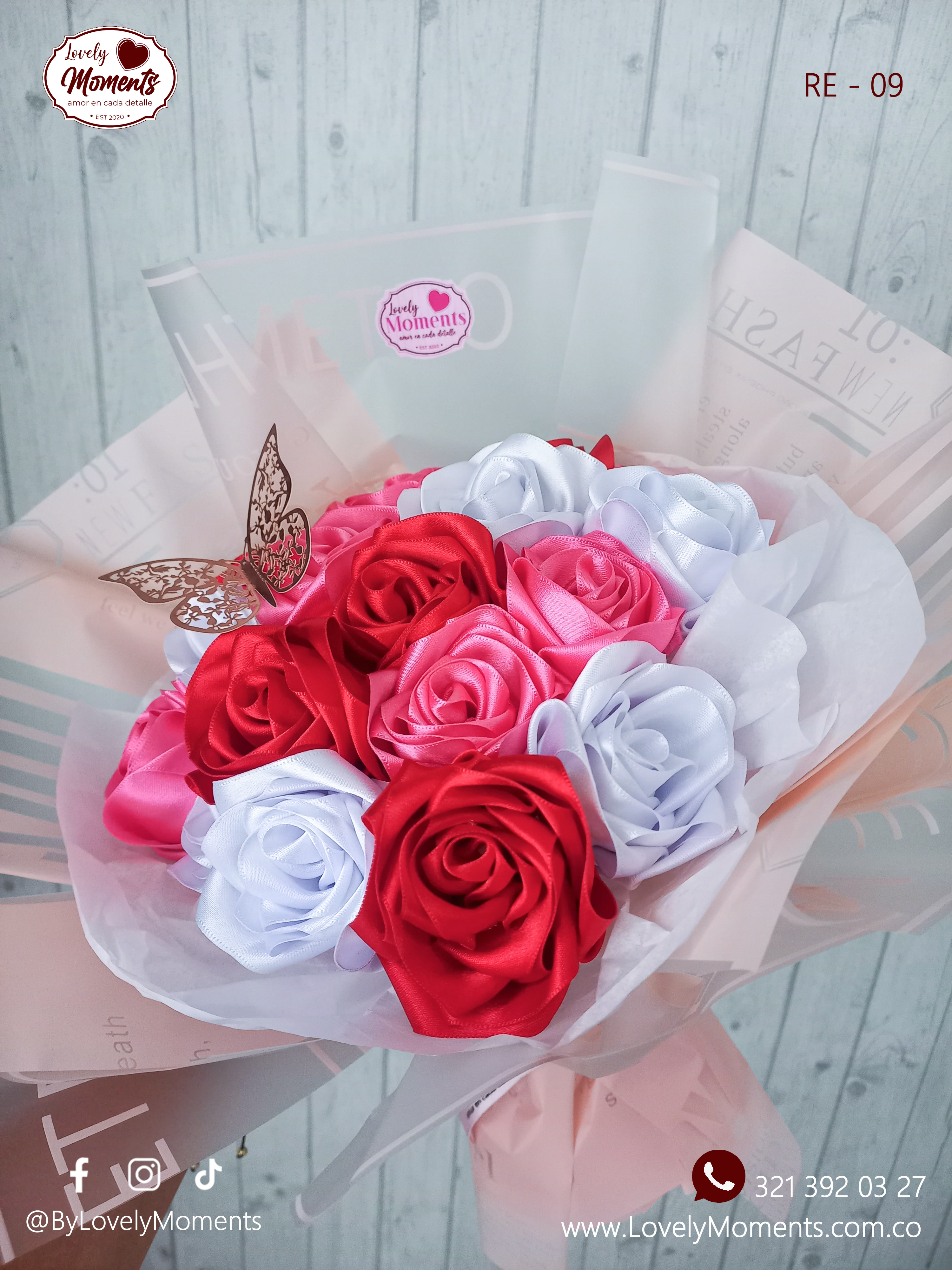 Bouquet Mariposa de Rosas Eternas Pereira
