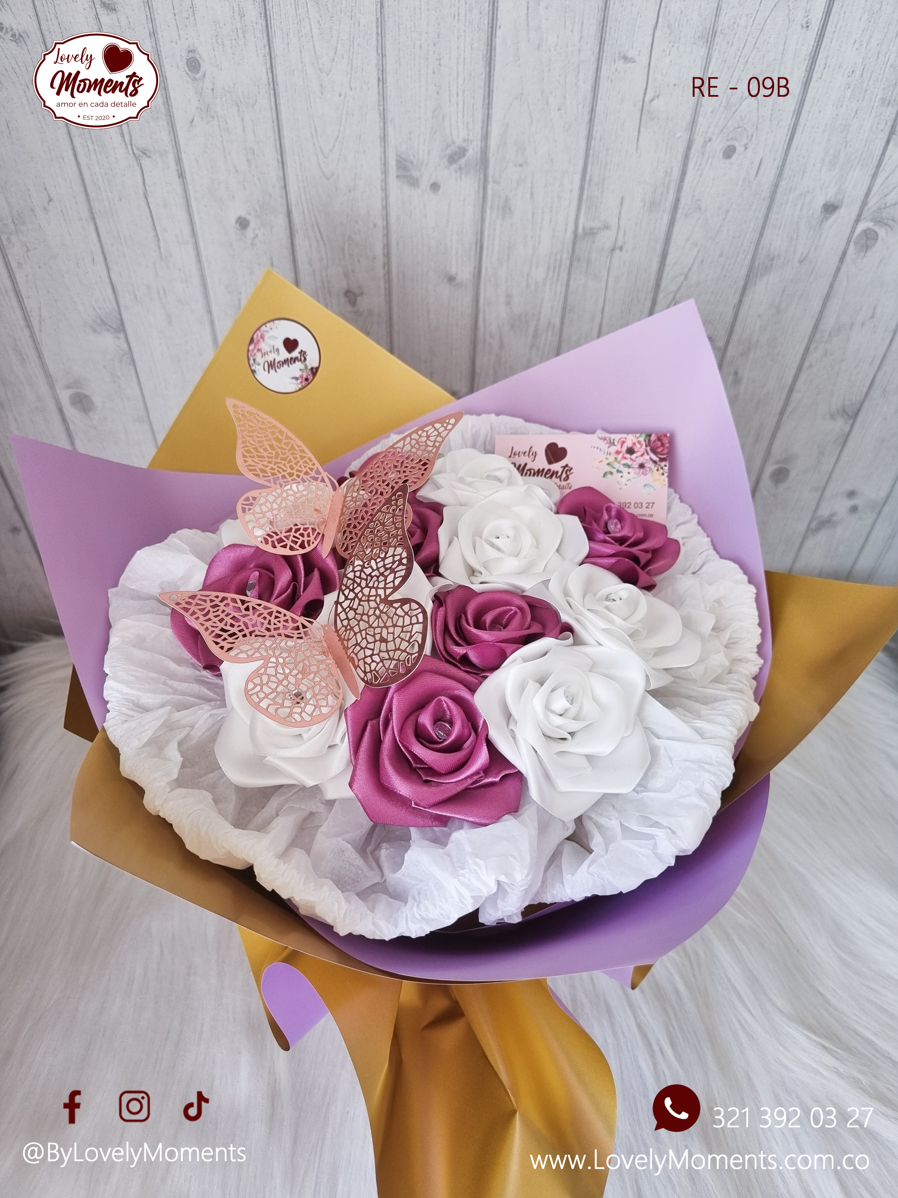 Bouquet Mariposa de Rosas Eternas Pereira