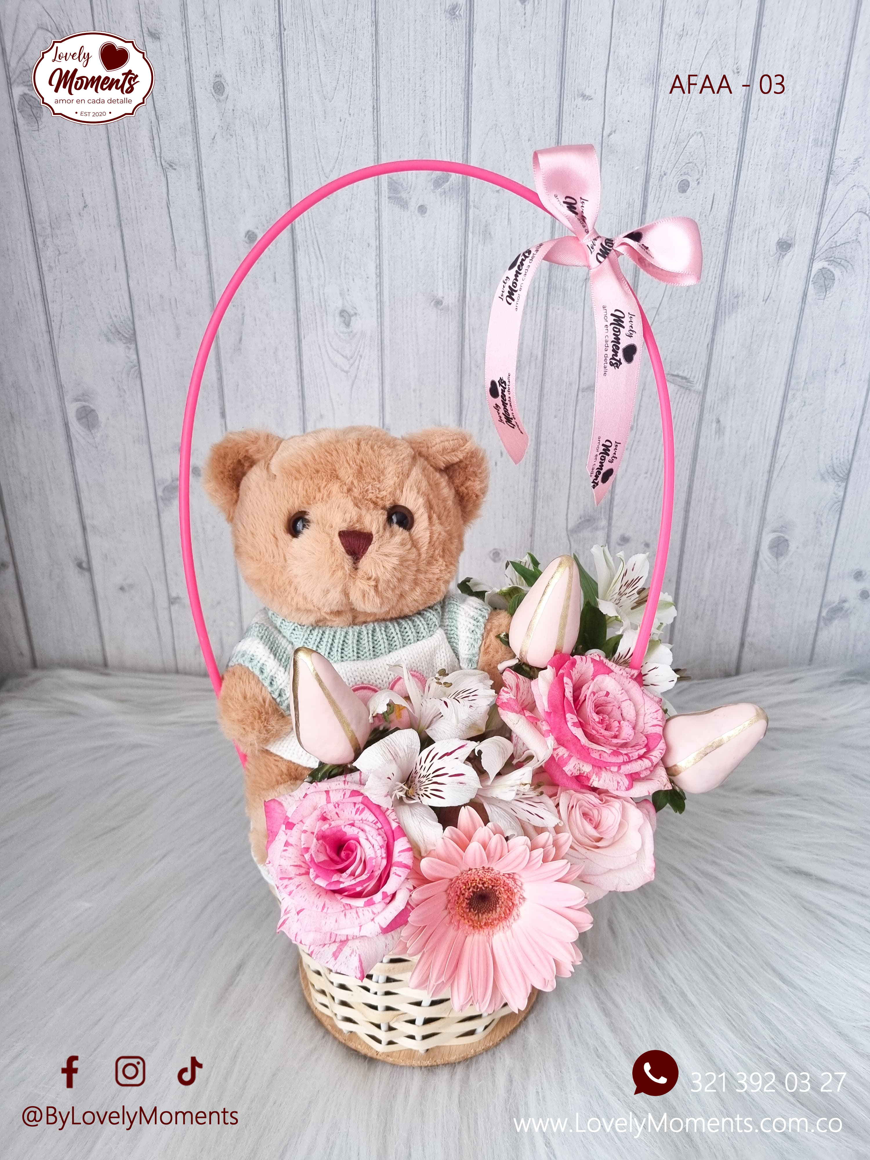 Arreglos Florales Pereira | Canasta Romántica | Amor y Amistad 2024