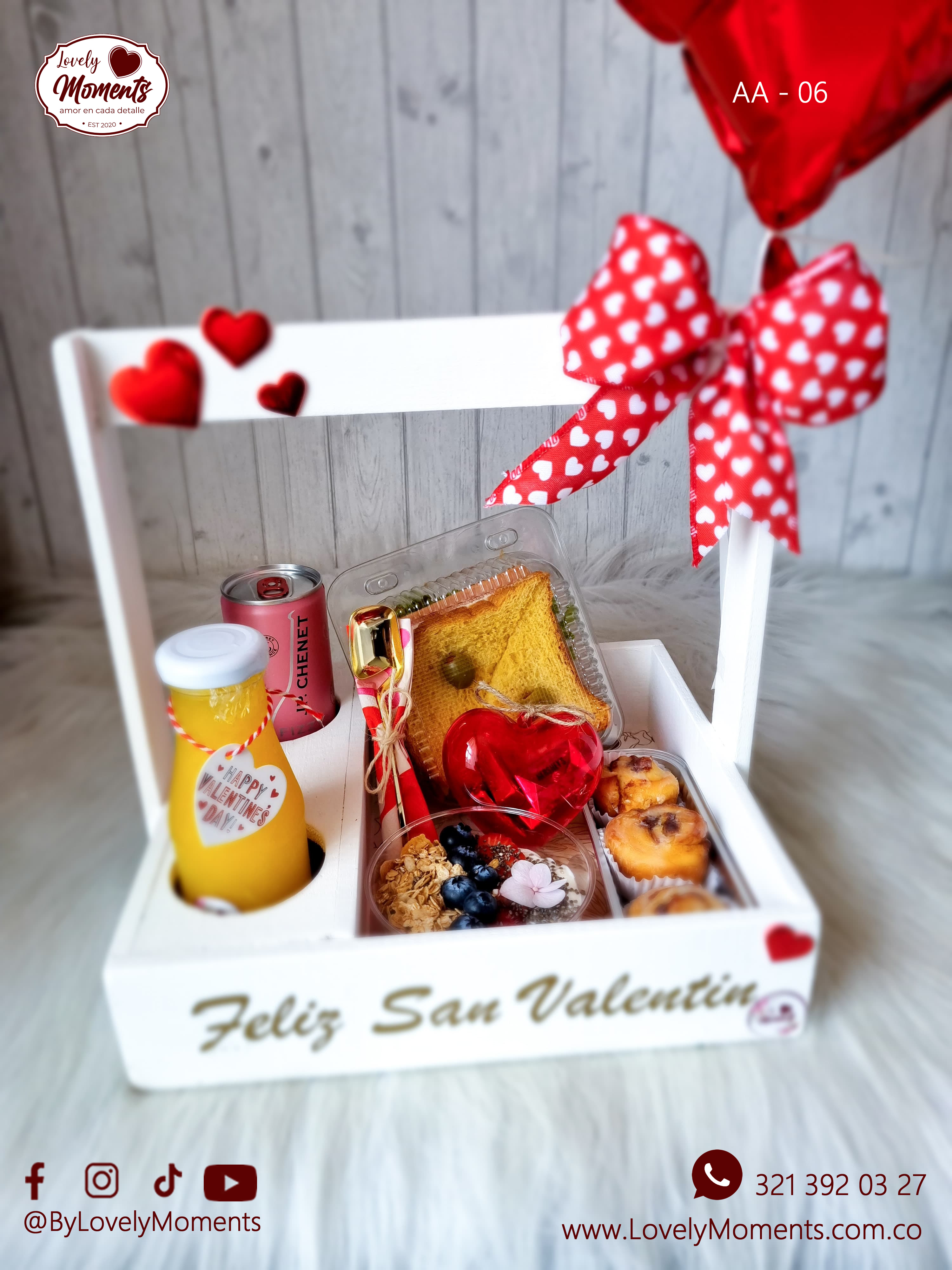 Desayuno Sorpresa San Valentín | Desayunos Lovely Moments Pereira Dosquebradas