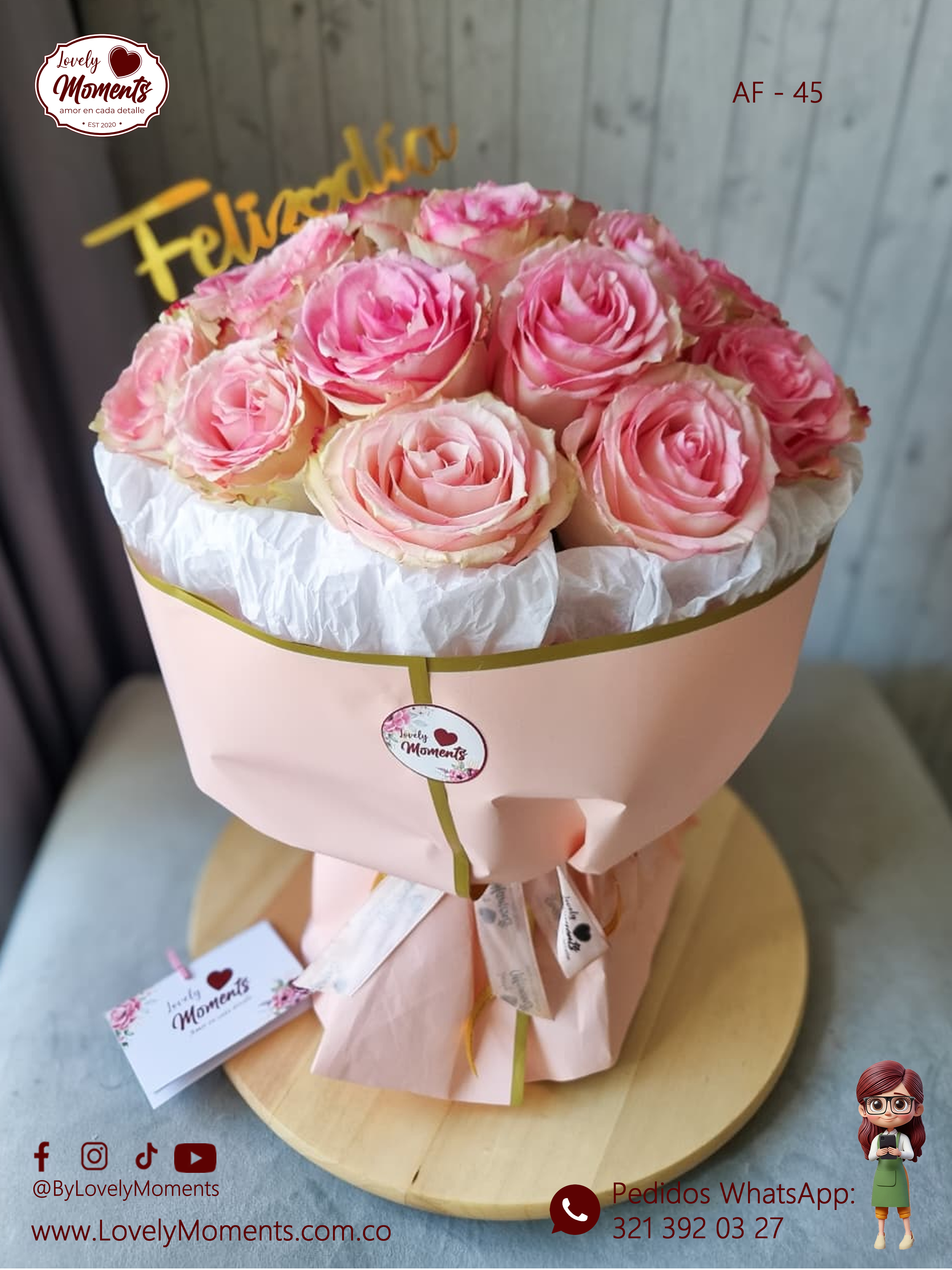 Arreglo Floral Exotic Rosas con base tipo Koreano | Floristas en Pereira