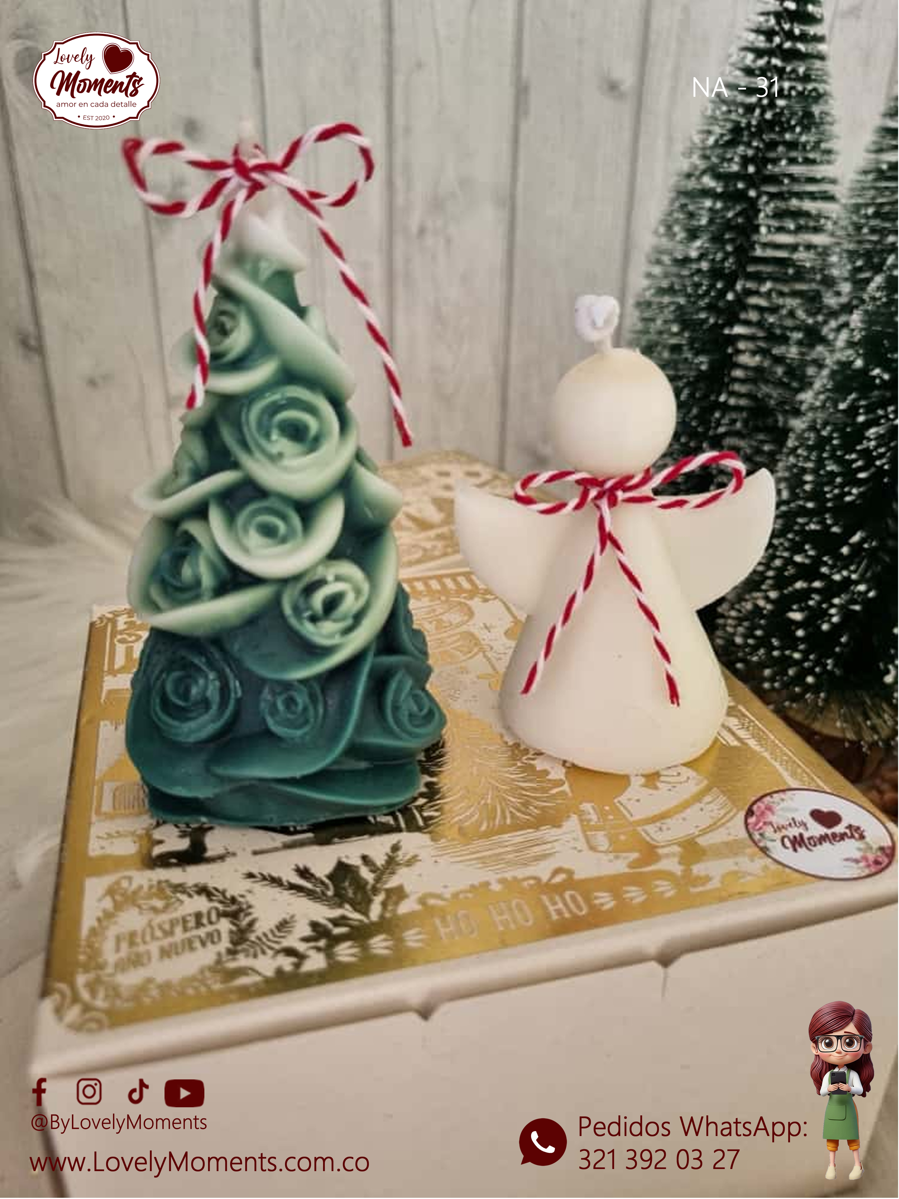 Set de velas Artesanales Navideñas | Combo 1 | Velas Aromáticas Pereira | Dosquebradas | Santa Rosa de Cabal