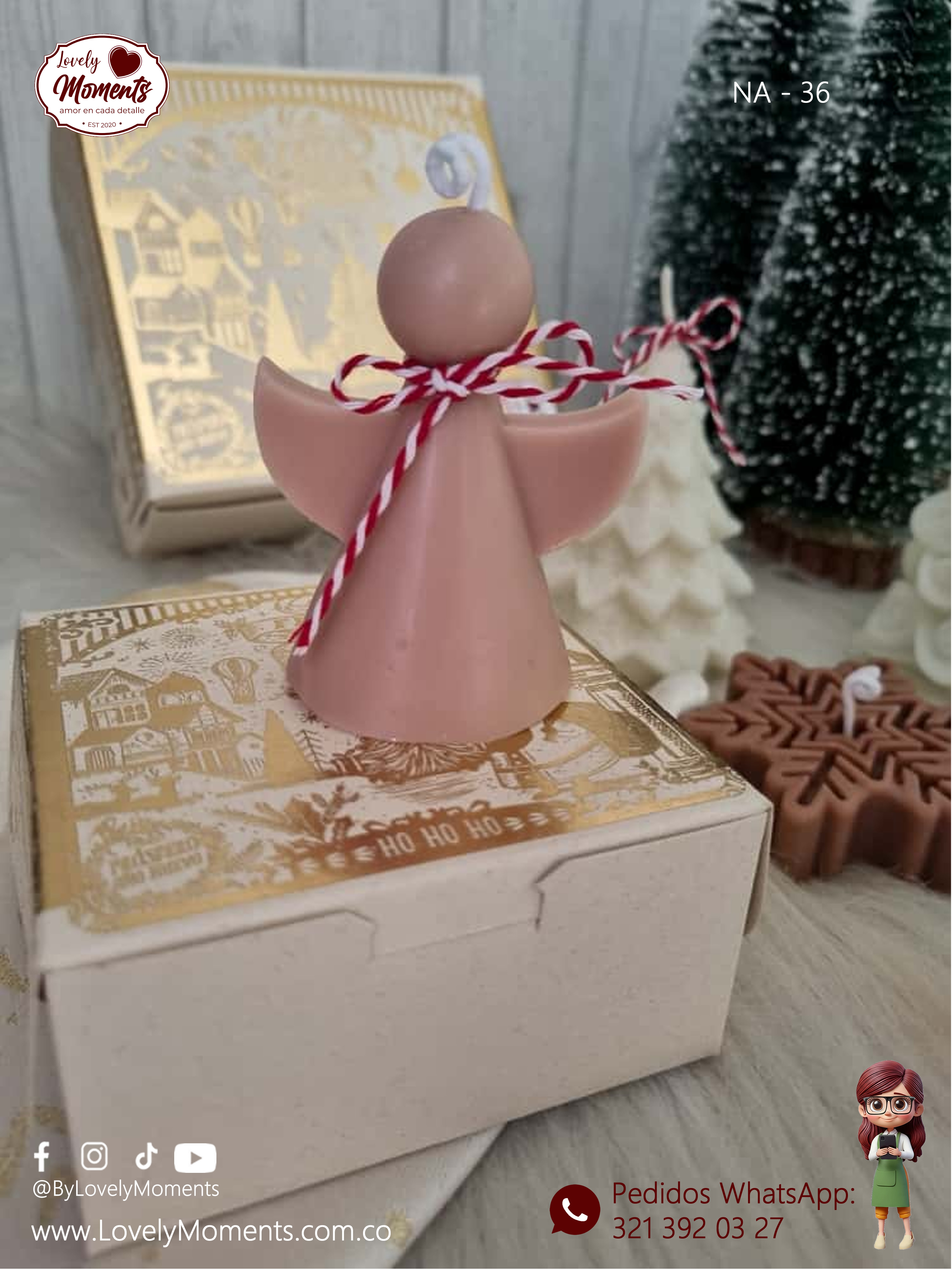 Vela Navideña Angel de Luz | Velas Navideñas Pereira | Dosquebradas | Santa Rosa de Cabal