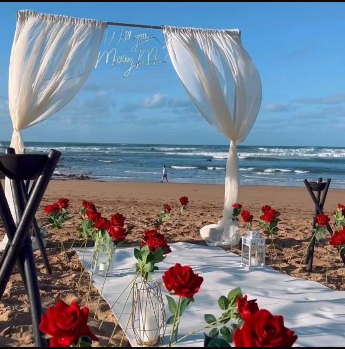 Week end romantique demande de mariage sur la plage