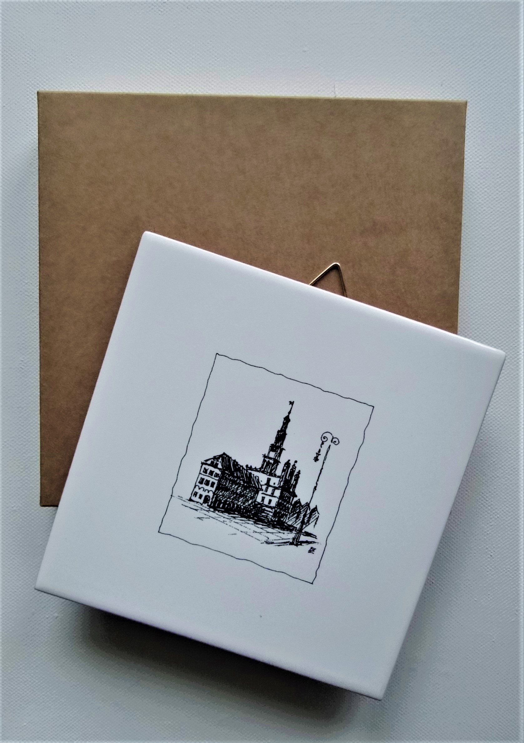 Obrazek - ozdobna płytka ceramiczna z nadrukiem - Ratusz w Poznaniu