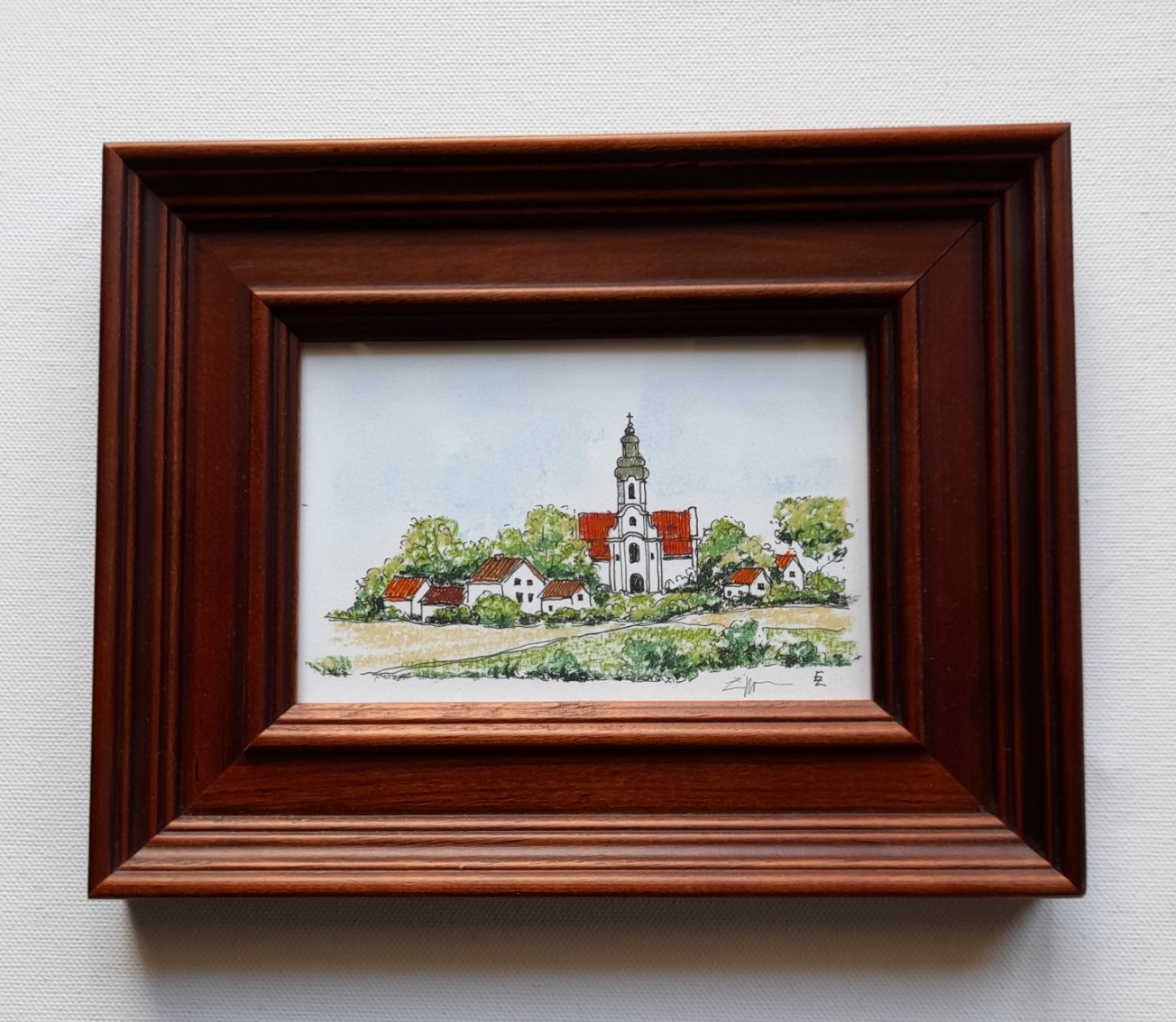 Polski krajobraz z kościółkiem