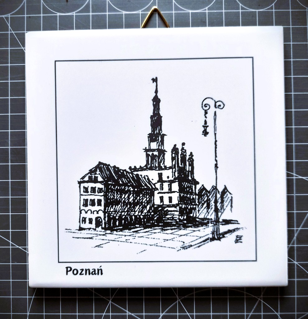 Ceramiczna płytka z rysunkiem Poznania