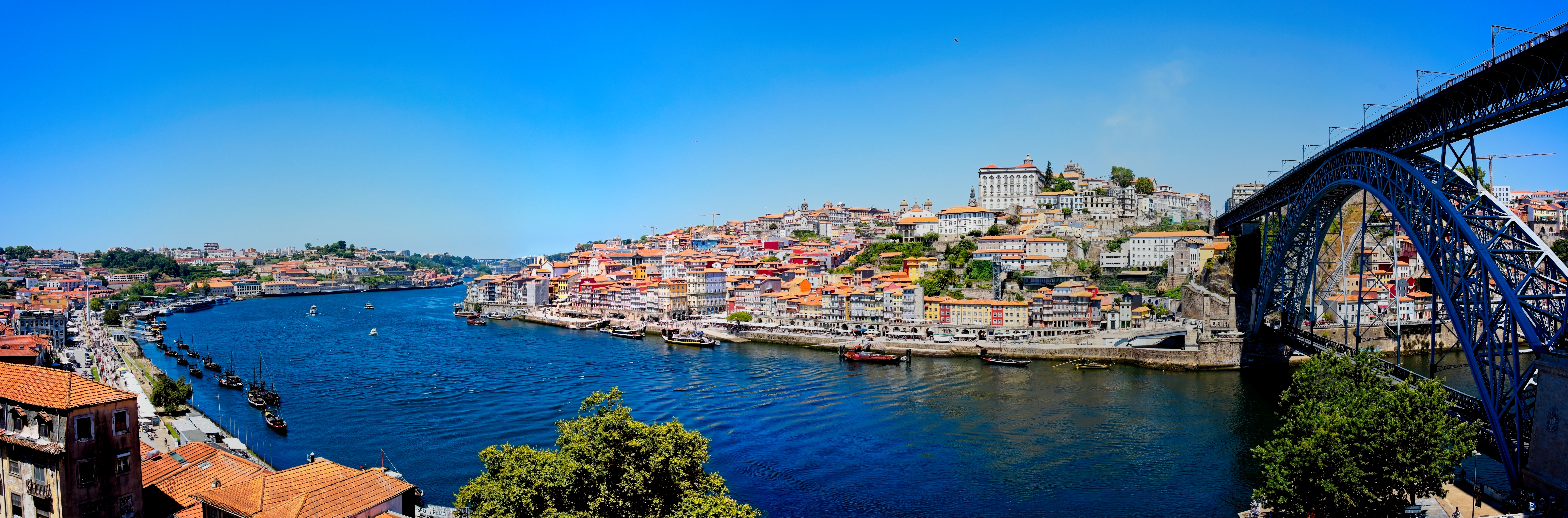 Panorama print van de Douro rivier in Porto