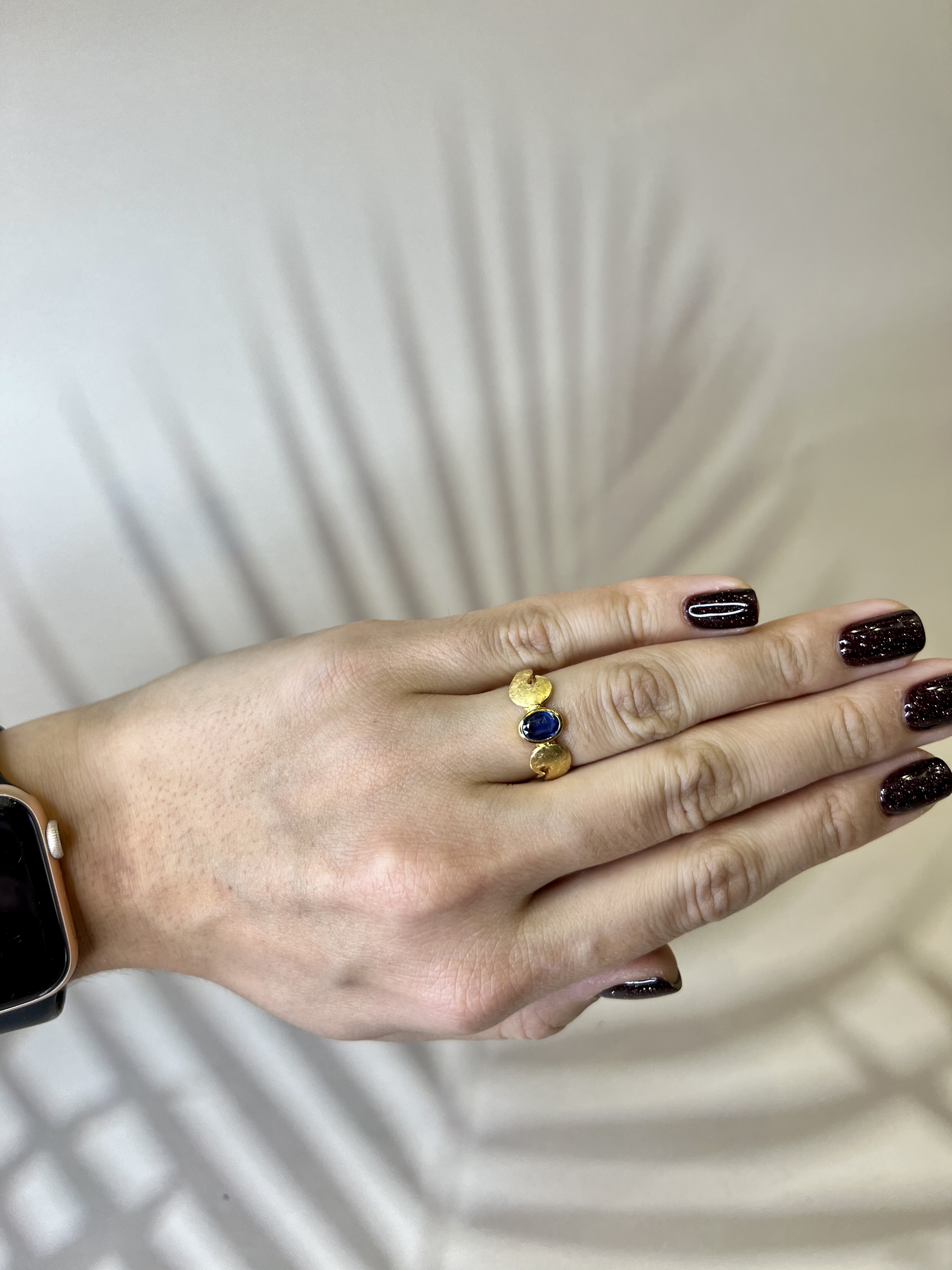 925 sidabro paauksuotas žiedas su Kianitu