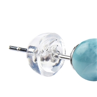 Larimar auskarai, 925 sidabras