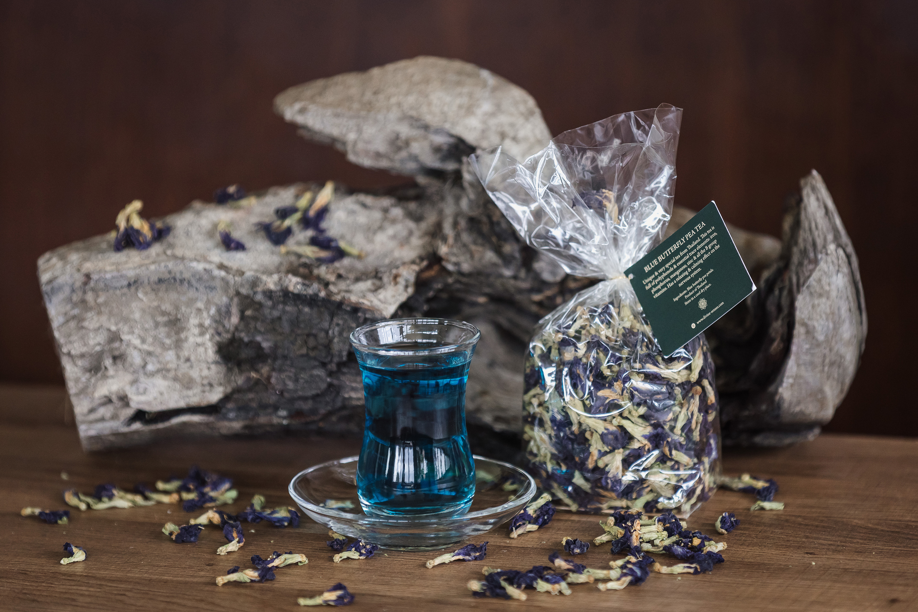 Mėlynoji balnapupės arbata iš Tailando "Blue butterfly pea"