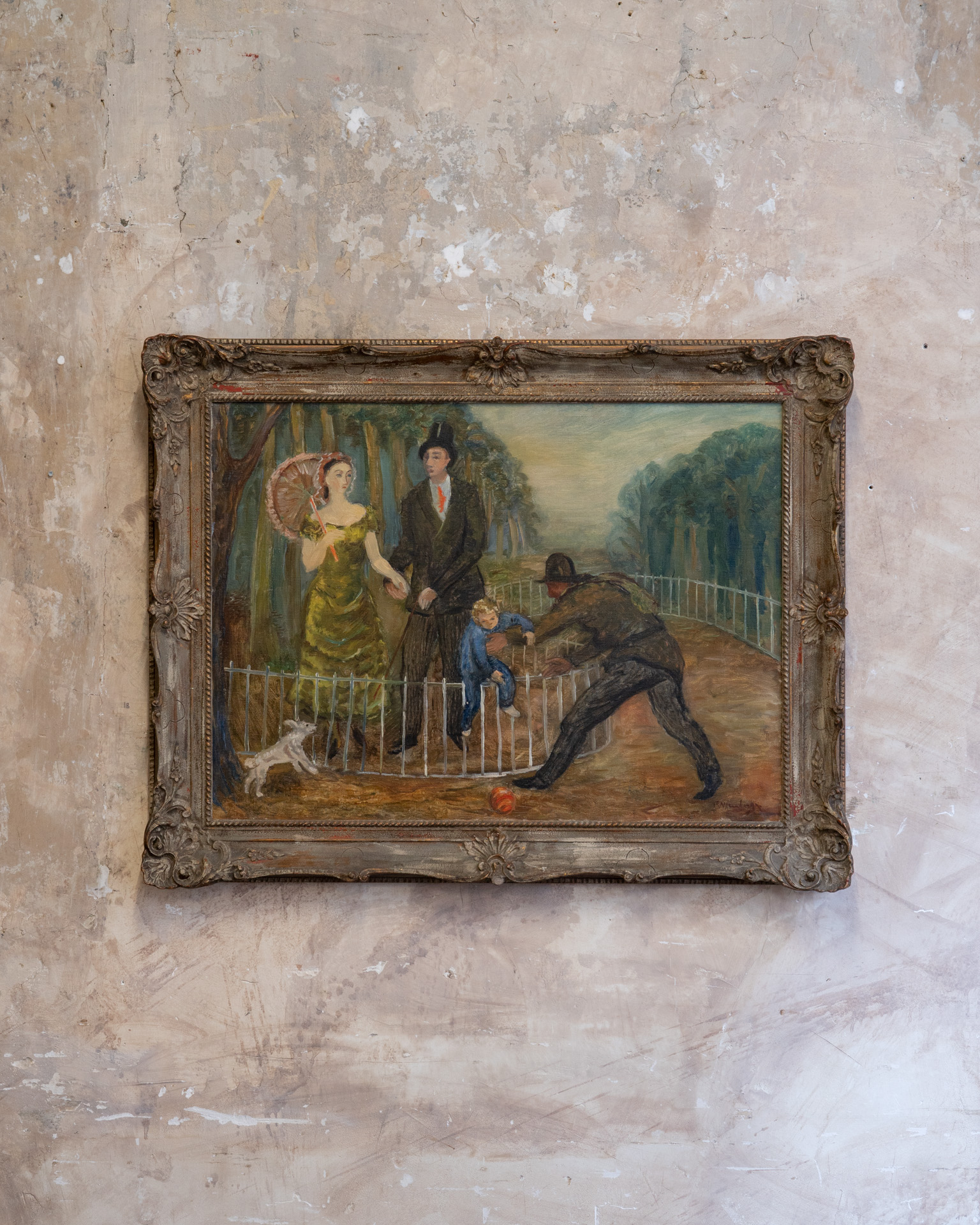 R. Meerbergen, Scene by Fence, 1944