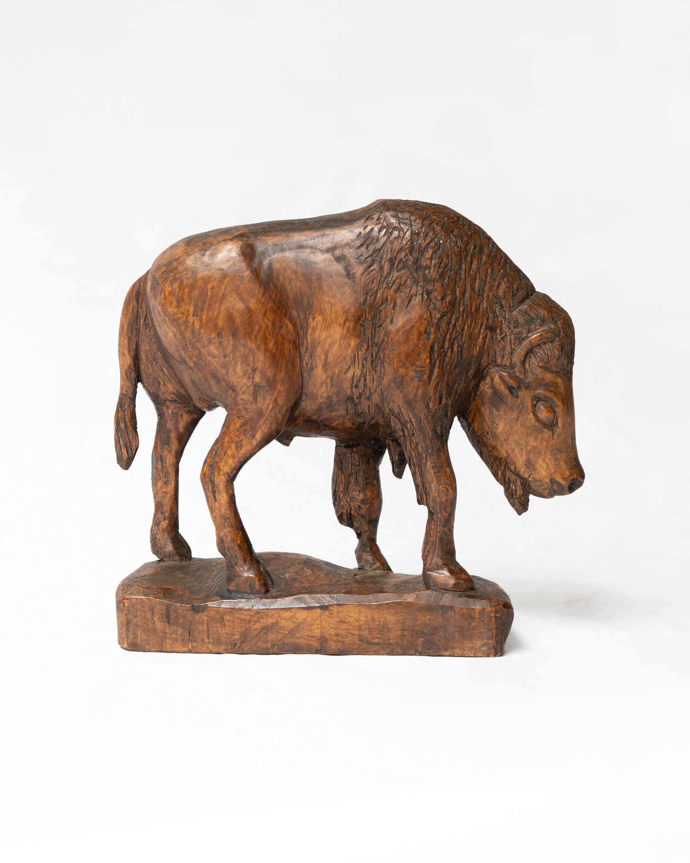 Carved Wooden Bison