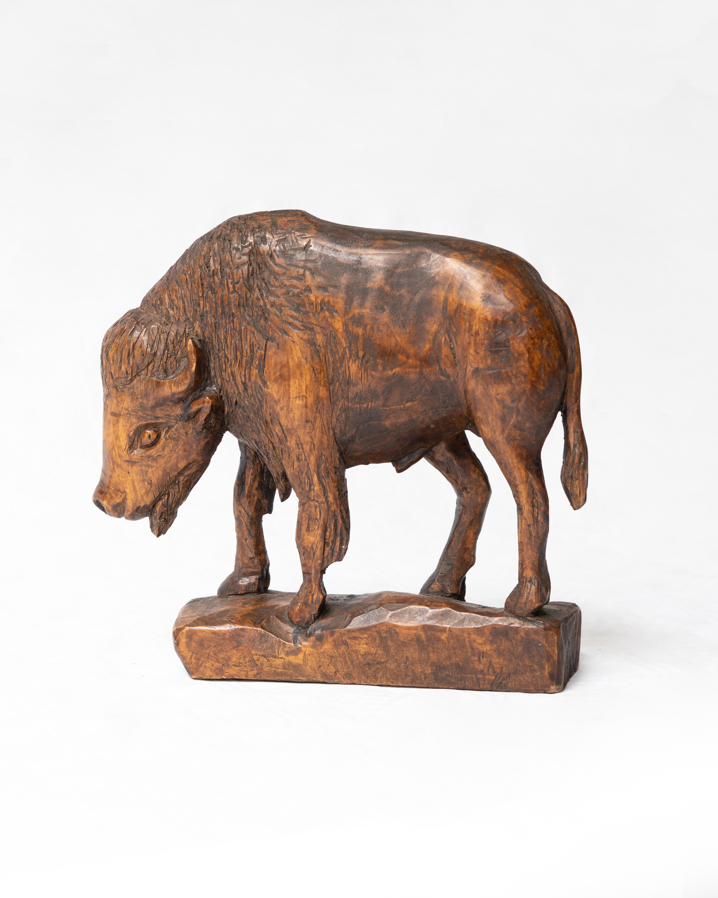 Carved Wooden Bison