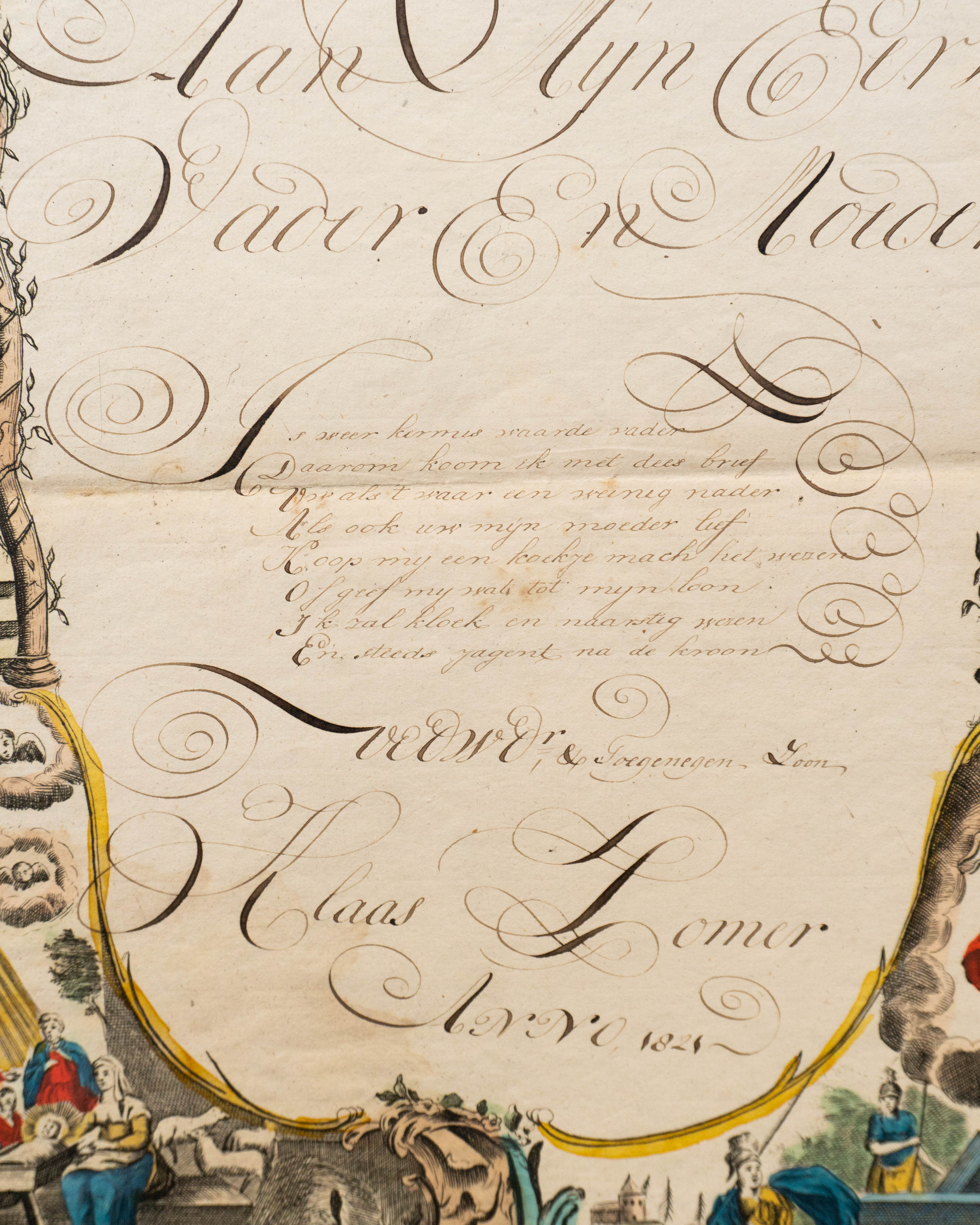 Kermisbrief Klaas Somer 1821