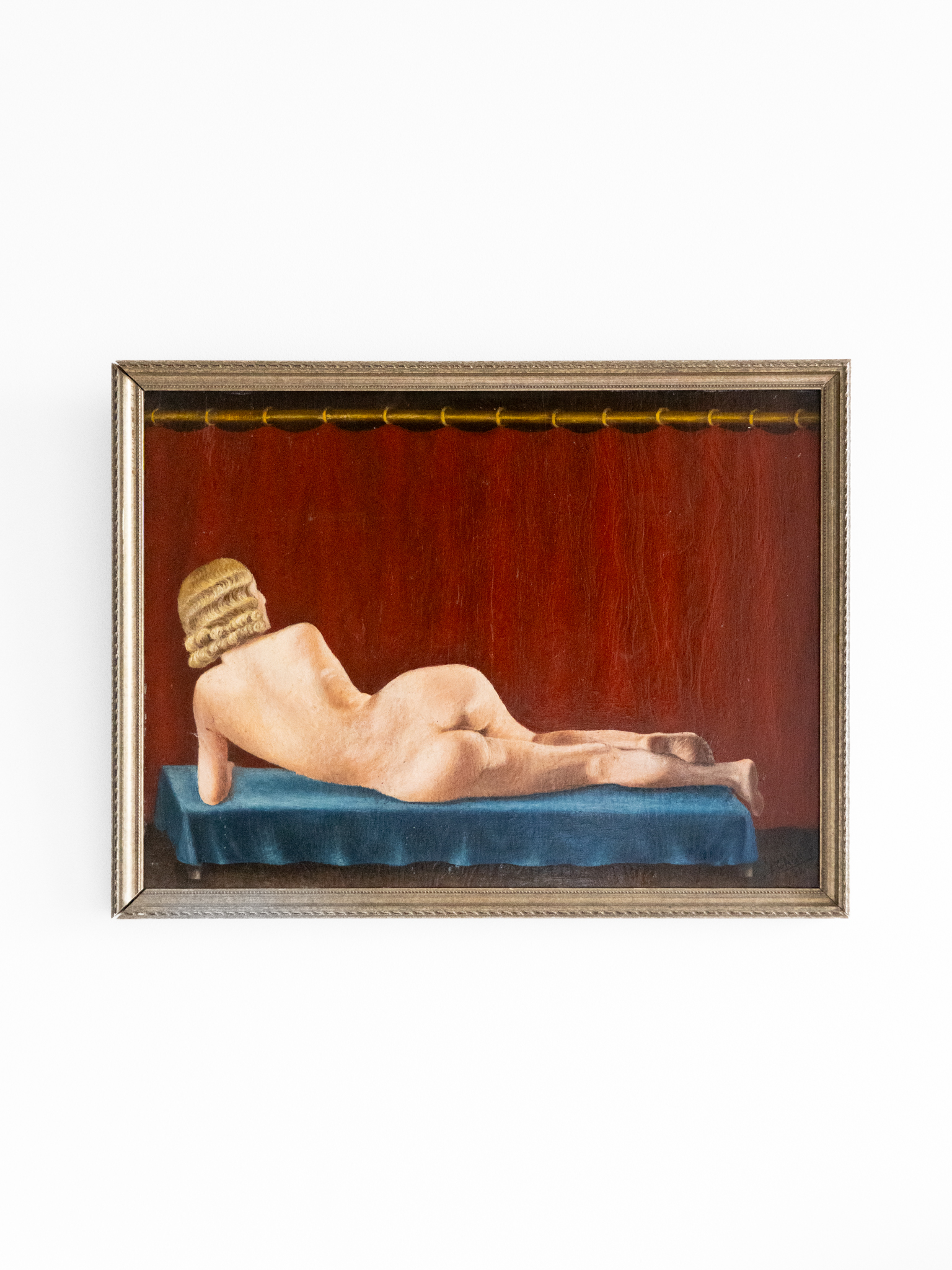 A. Cabes, Lying nude, oil on panel, 45 x 33 cm, 1938