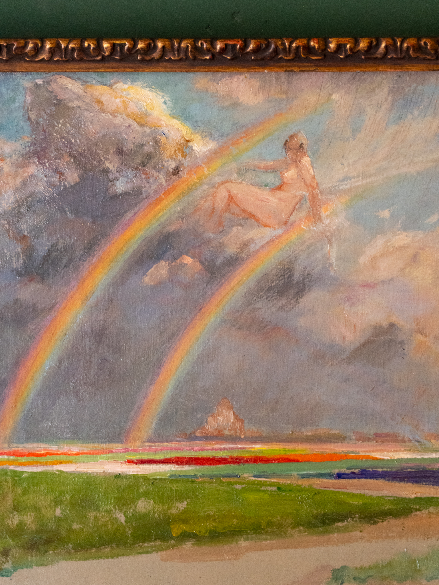 Fx. Sauter, 'Landscape With Rainbows', Oil On Canvas, circa 1910