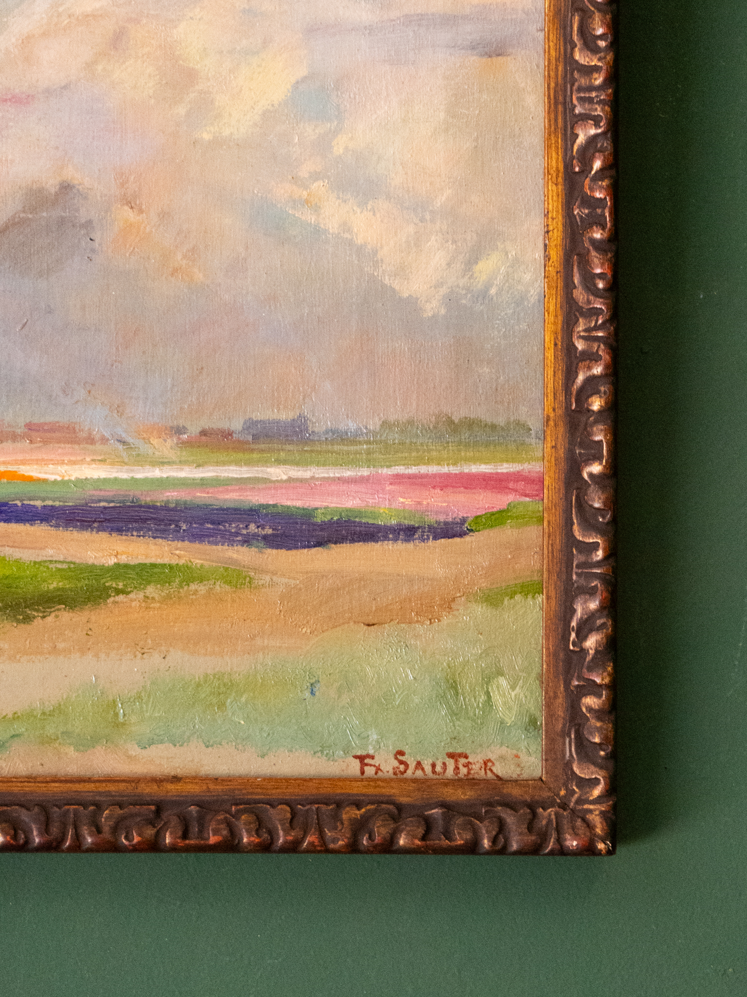 Fx. Sauter, 'Landscape With Rainbows', Oil On Canvas, circa 1910