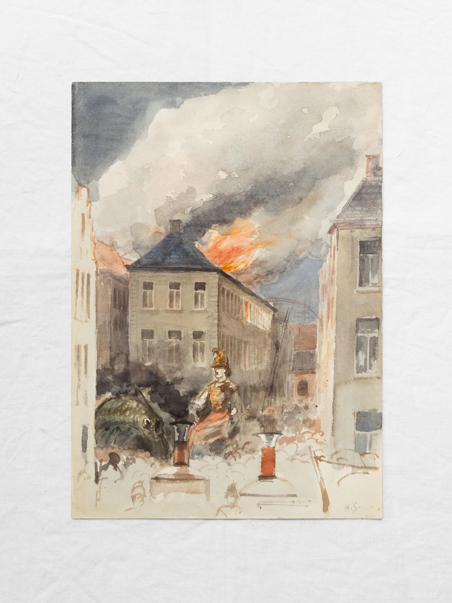 Henri Seghers, 'Brand Falconkazerne'