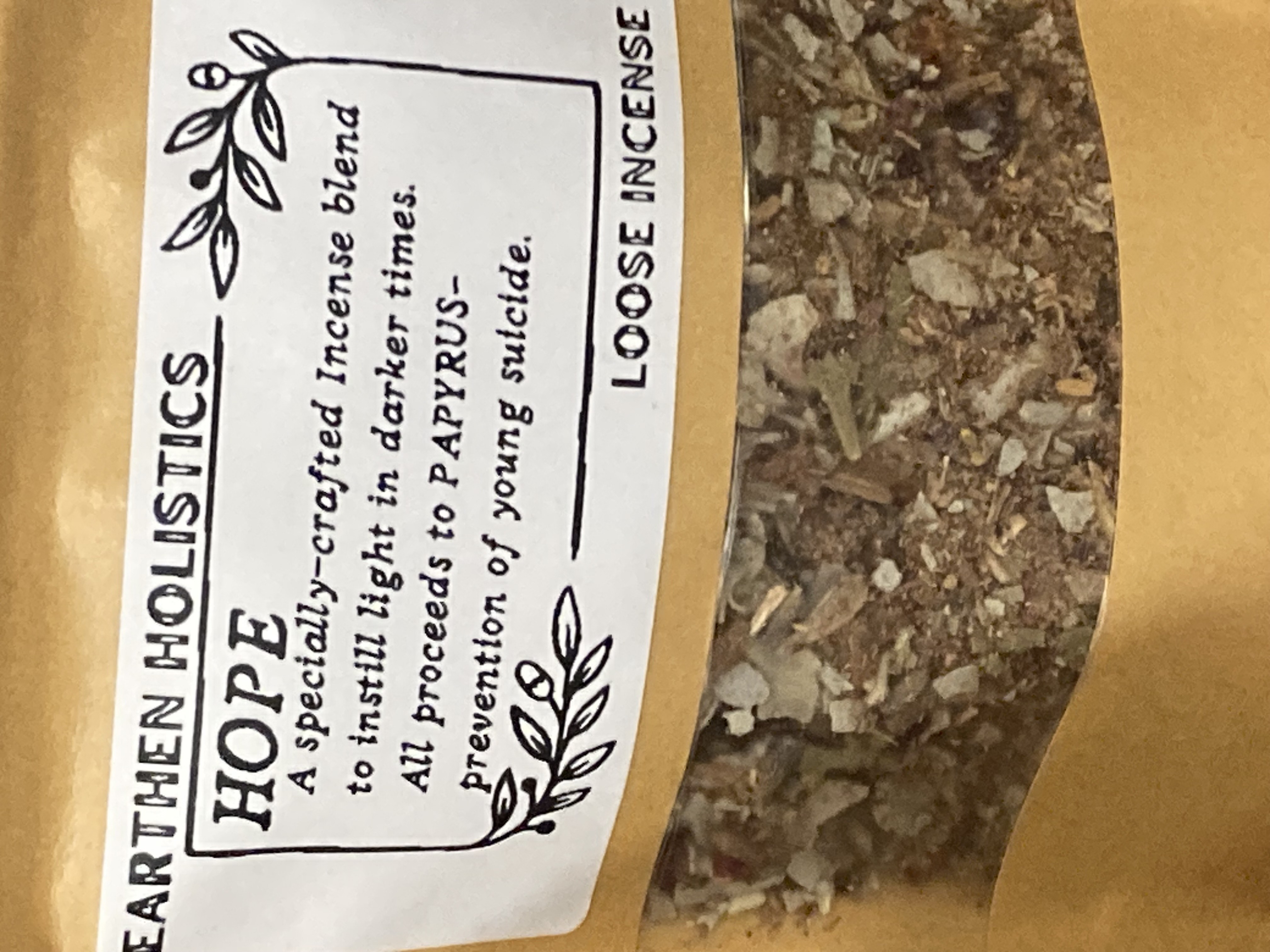 HOPE - a specially crafted Incense blend to instill light in darker times.