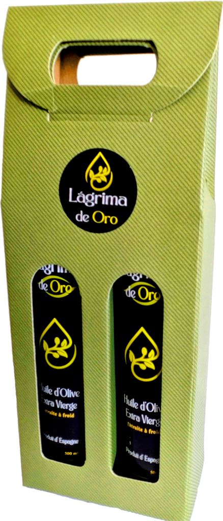* Coffret cadeau de deux bouteilles d'Huile vierge extra 500ml 