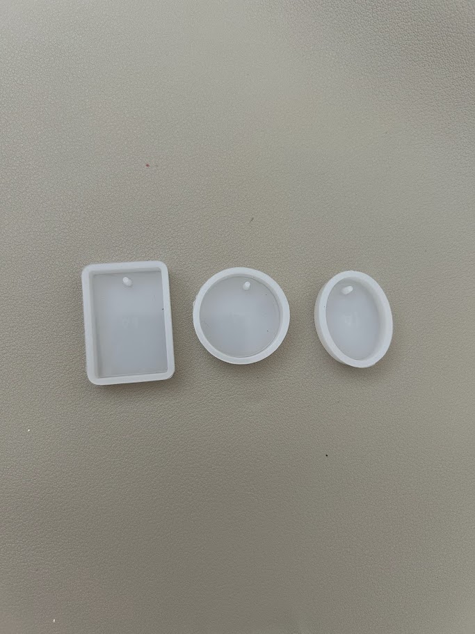 Moldes de resina para aretes, rectángulo, círculo y ovalo.