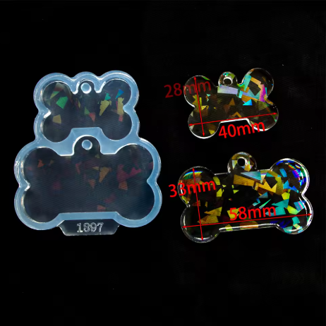 Moldes de silicona para plaquitas de perro holografico