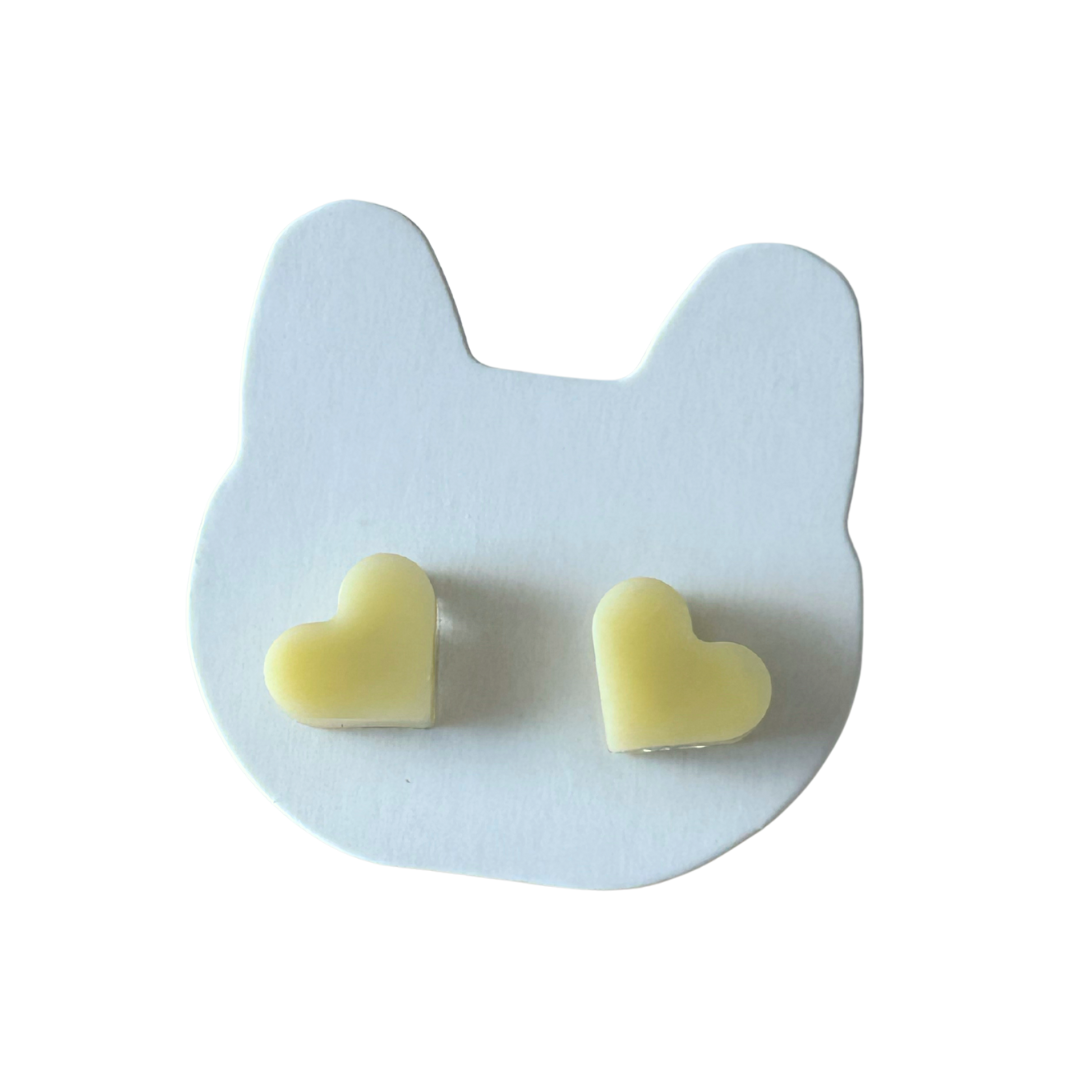 Aretes corazón amarillos